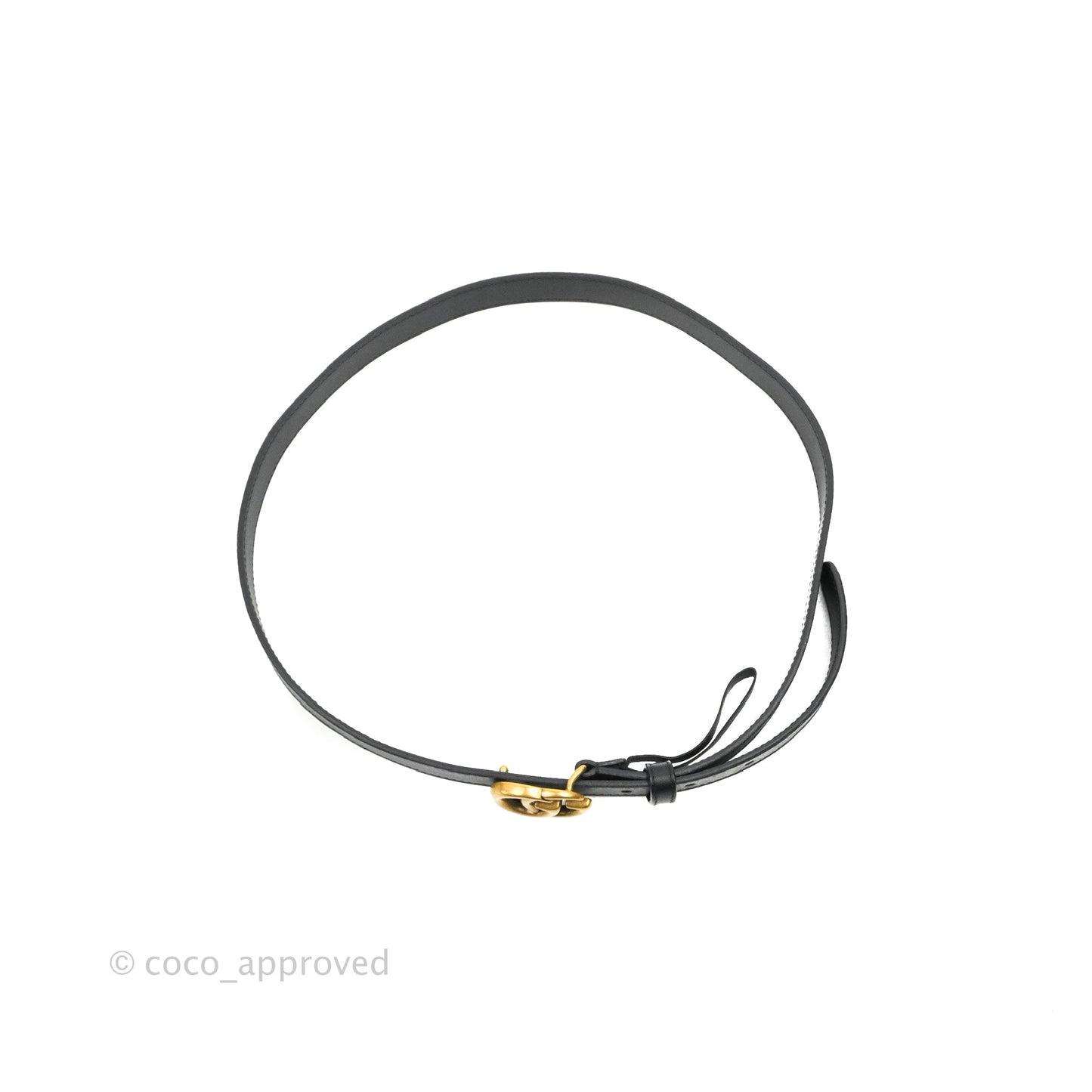 Gucci Black Calfskin Double GG 20mm Belt 80 32
