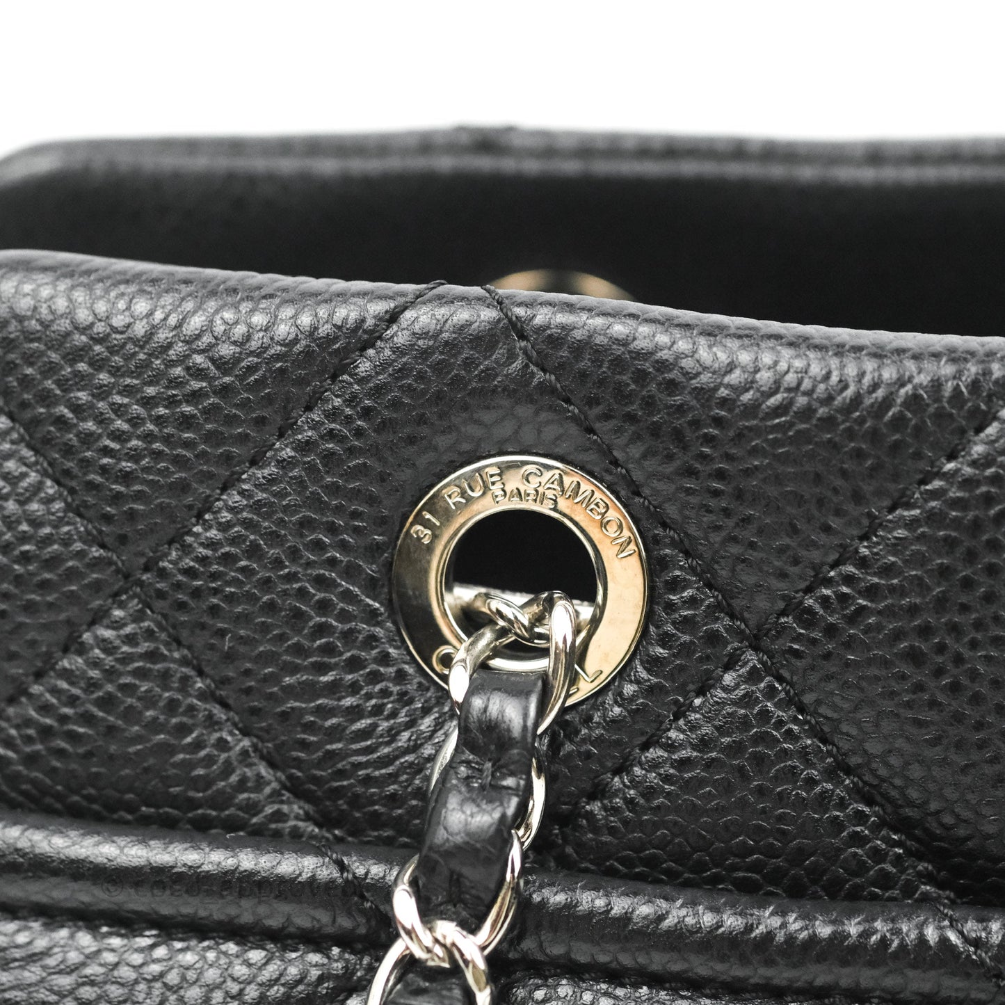 Chanel Quilted Caviar Leather Timeless CC Soft Shopping Tote Bag Black