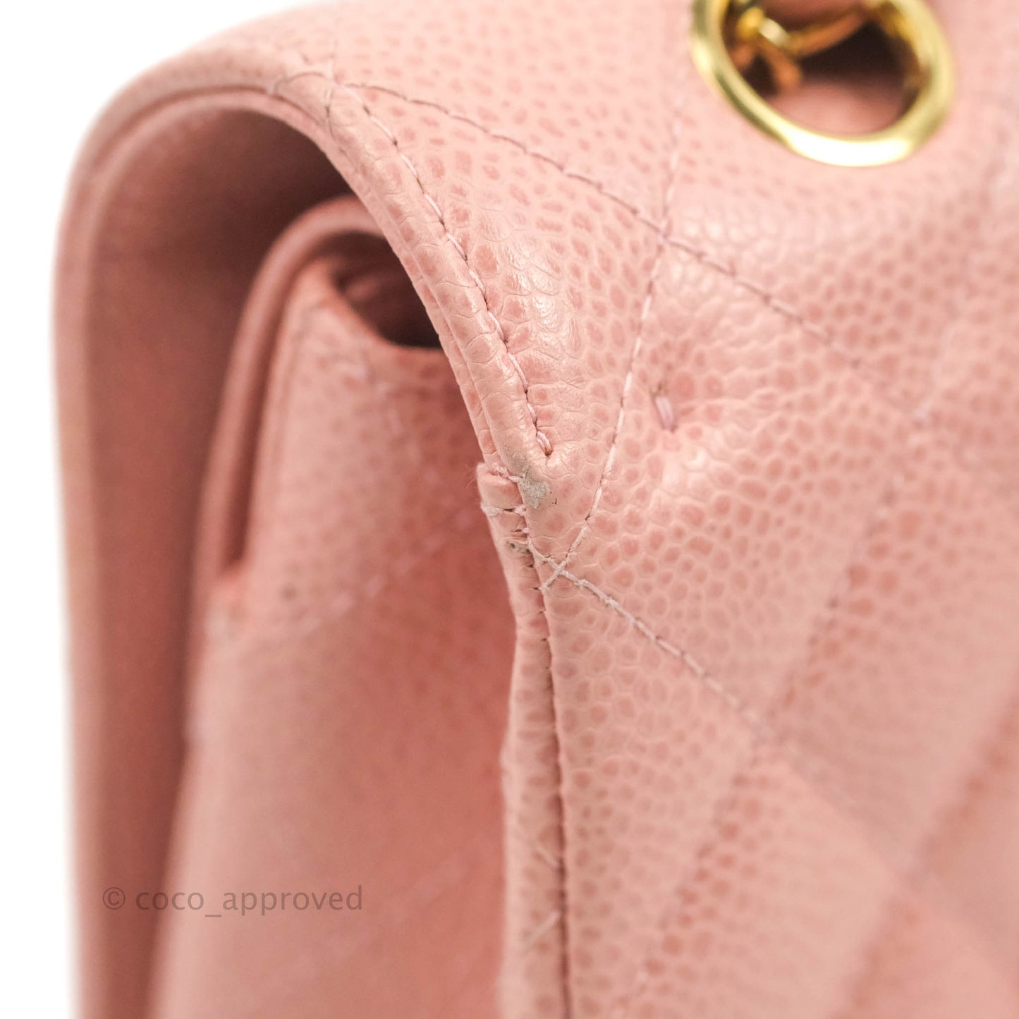 Chanel Vintage Classic M/L Medium Flap Quilted Pink Caviar 24K Gold Hardware