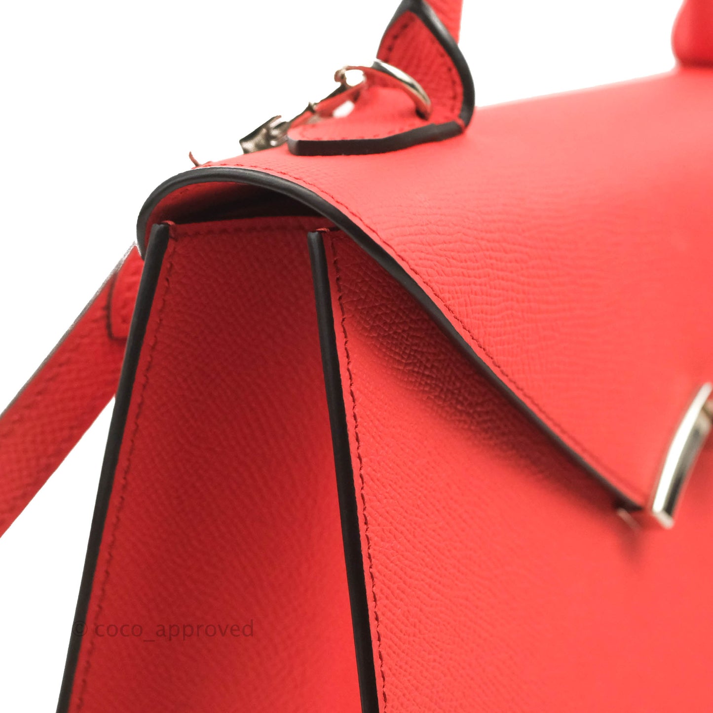Moynat Gabrielle PM Bag Red Calfskin Silver Hardware