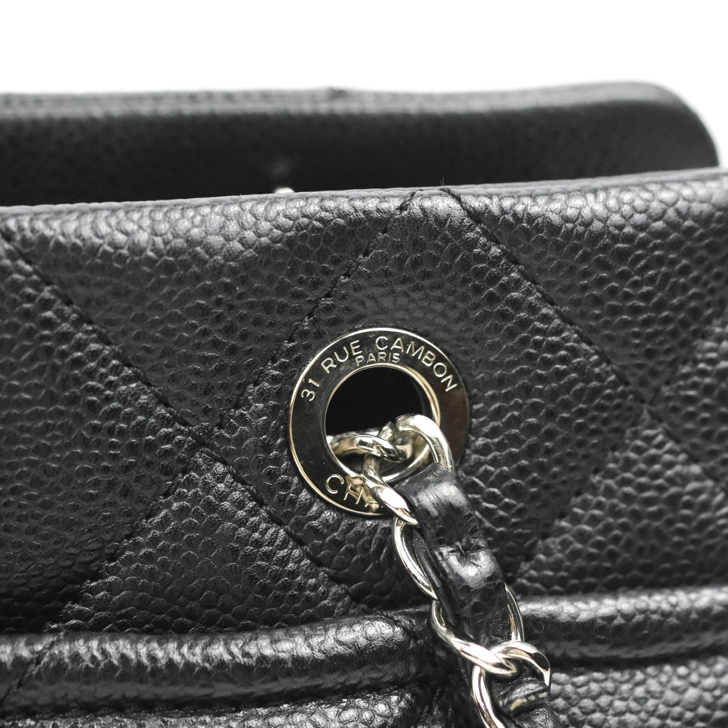 Chanel Quilted Caviar Leather Timeless CC Soft Shopping Tote Bag Black