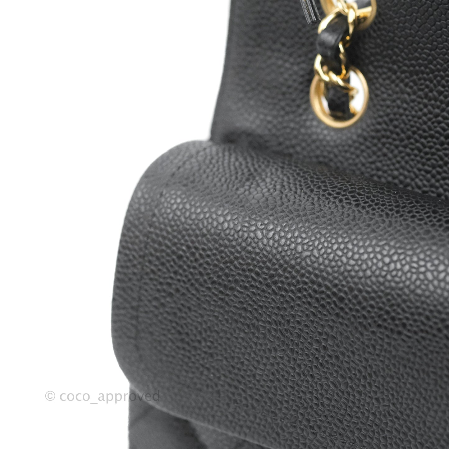 Chanel Quilted Classic M/L Medium Flap Black Caviar Gold Hardware