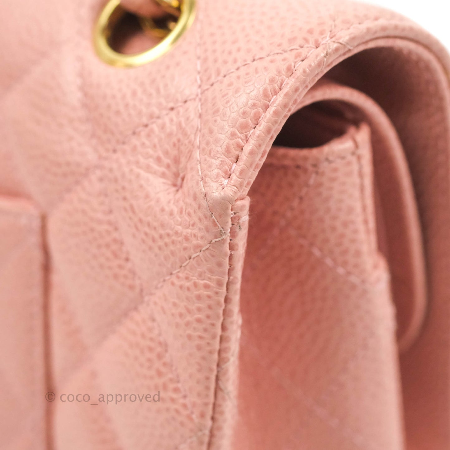 Chanel Vintage Classic M/L Medium Flap Quilted Pink Caviar 24K Gold Hardware