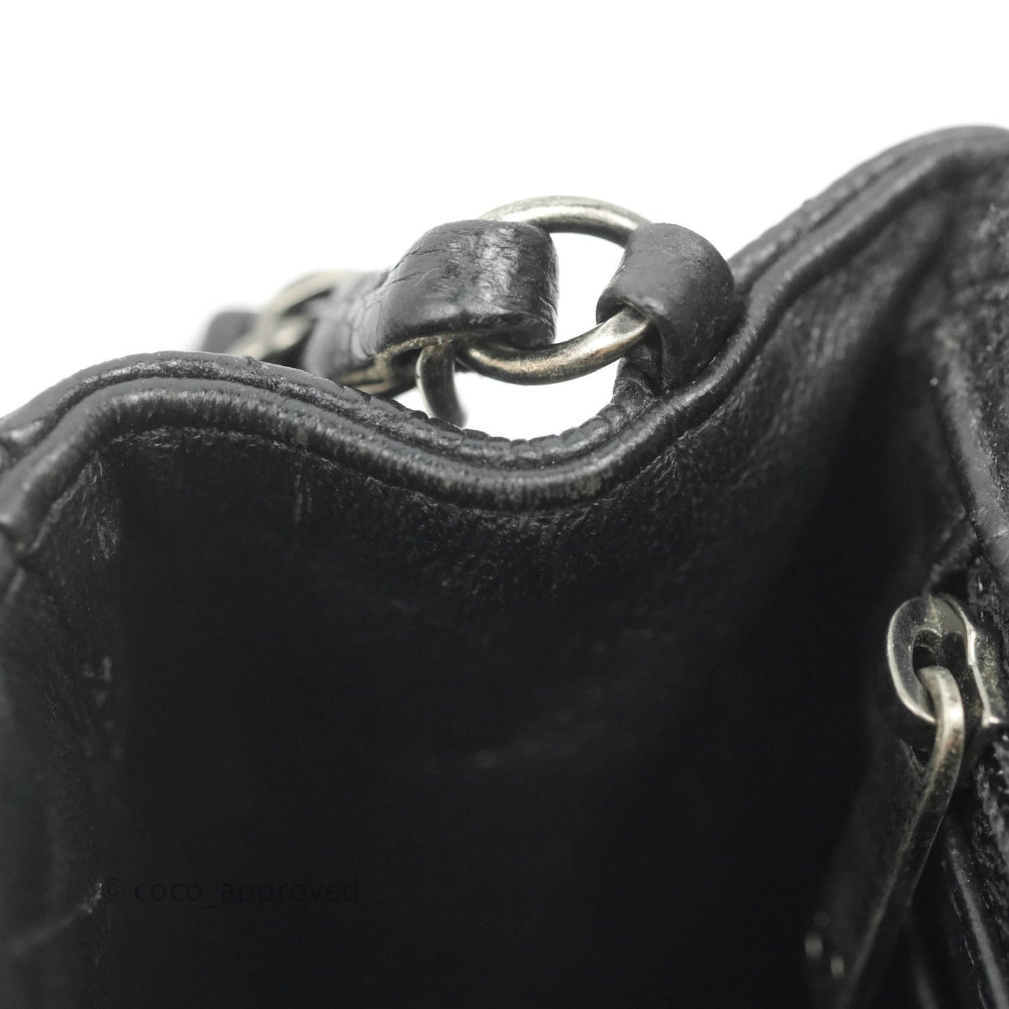 Chanel Mini Square Black Caviar Ruthenium Hardware