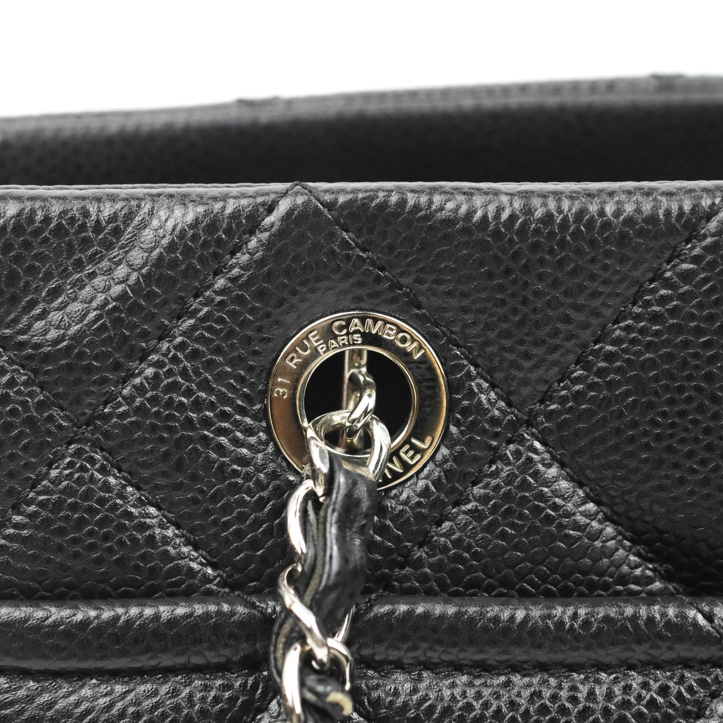 Chanel Quilted Caviar Leather Timeless CC Soft Shopping Tote Bag Black