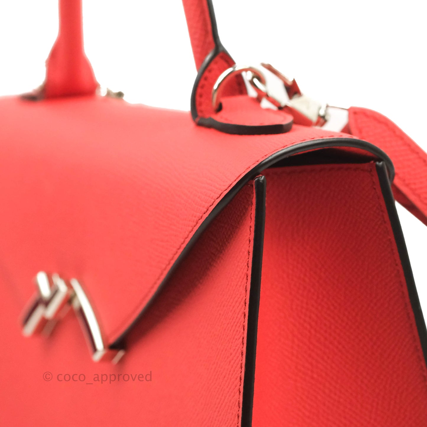 Moynat Gabrielle PM Bag Red Calfskin Silver Hardware