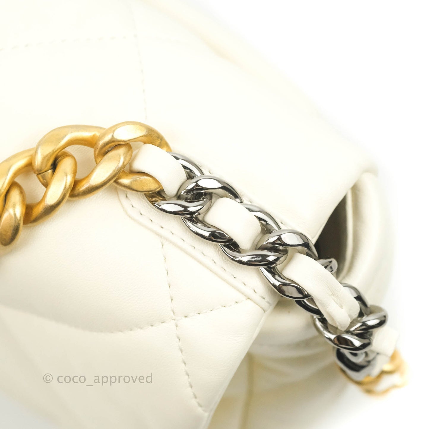 Chanel 19 Small White Mixed Hardware