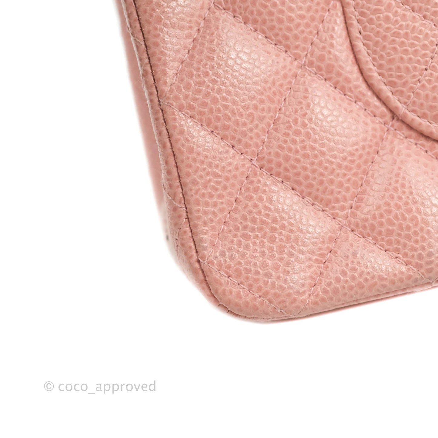 Chanel Vintage Classic M/L Medium Flap Quilted Pink Caviar 24K Gold Hardware