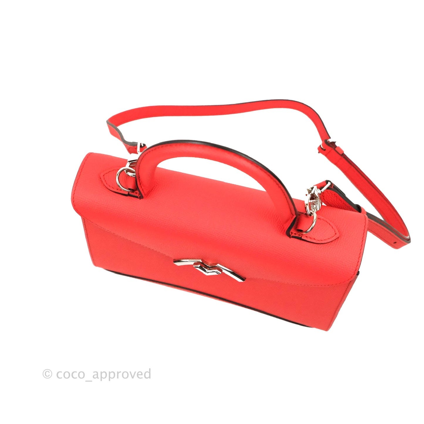 Moynat Gabrielle PM Bag Red Calfskin Silver Hardware