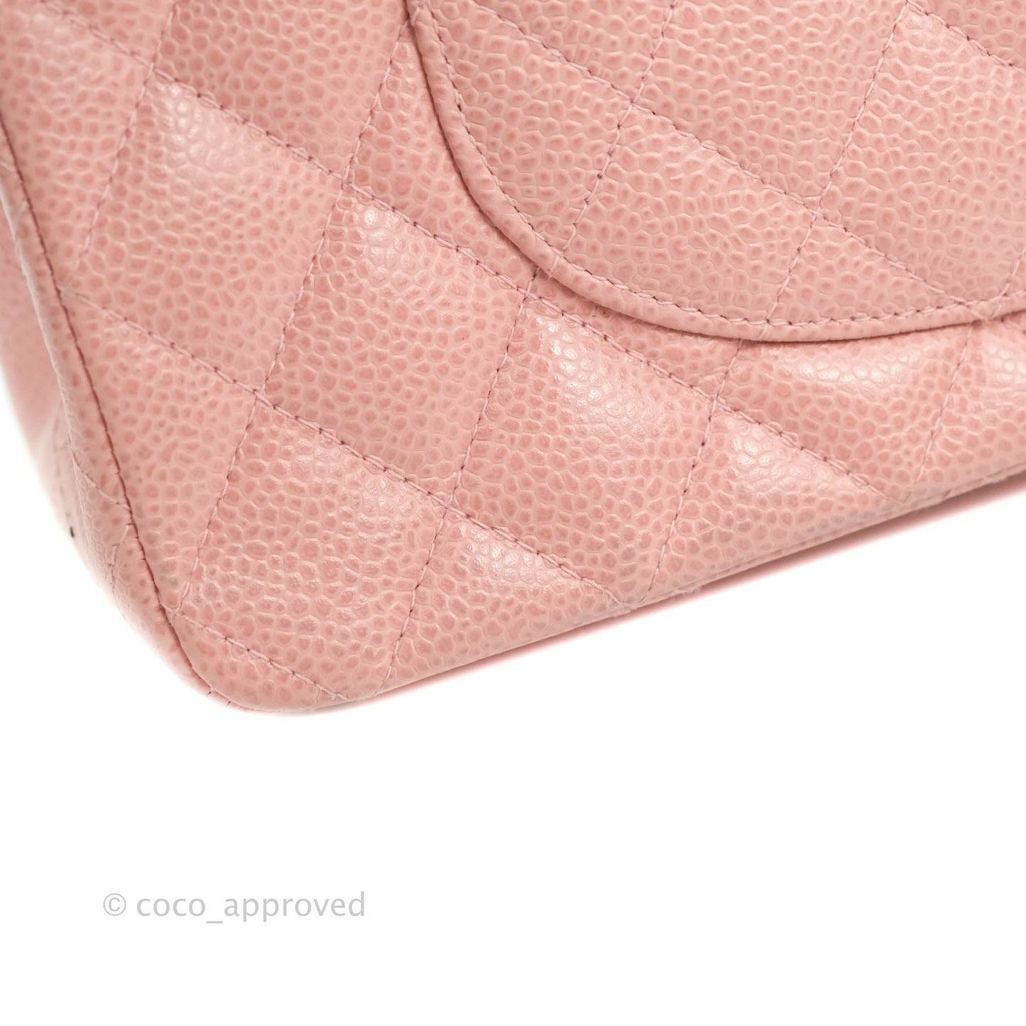 Chanel Vintage Classic M/L Medium Flap Quilted Pink Caviar 24K Gold Hardware
