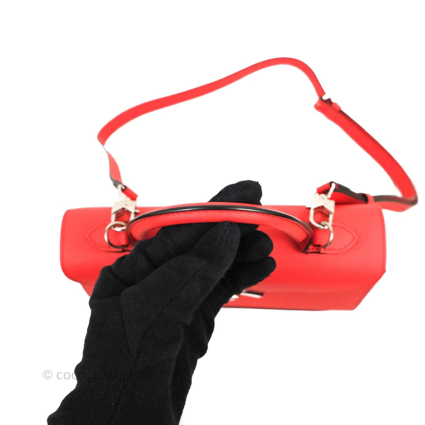 Moynat Gabrielle PM Bag Red Calfskin Silver Hardware