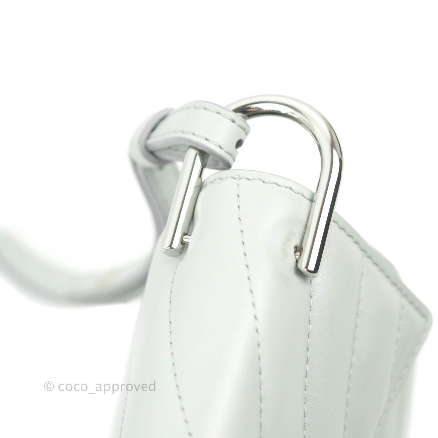 Chloe Quilted Mini Drew Bijou Crossbody Bag Airy Grey Smooth Calfskin Silver Hardware