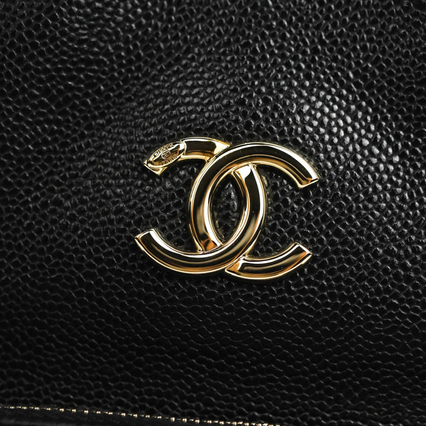 Chanel Caviar Quilted CC Pocket Bucket Bag Black Gold Hardware