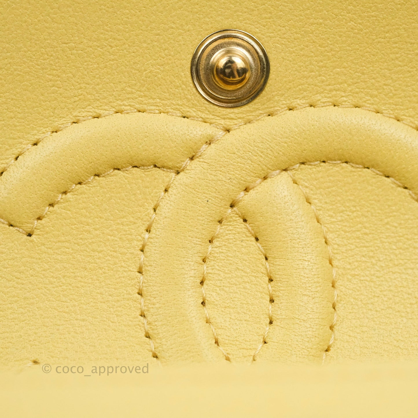 Chanel Classic Small S/M Quilted Flap Yellow Caviar Gold Hardware