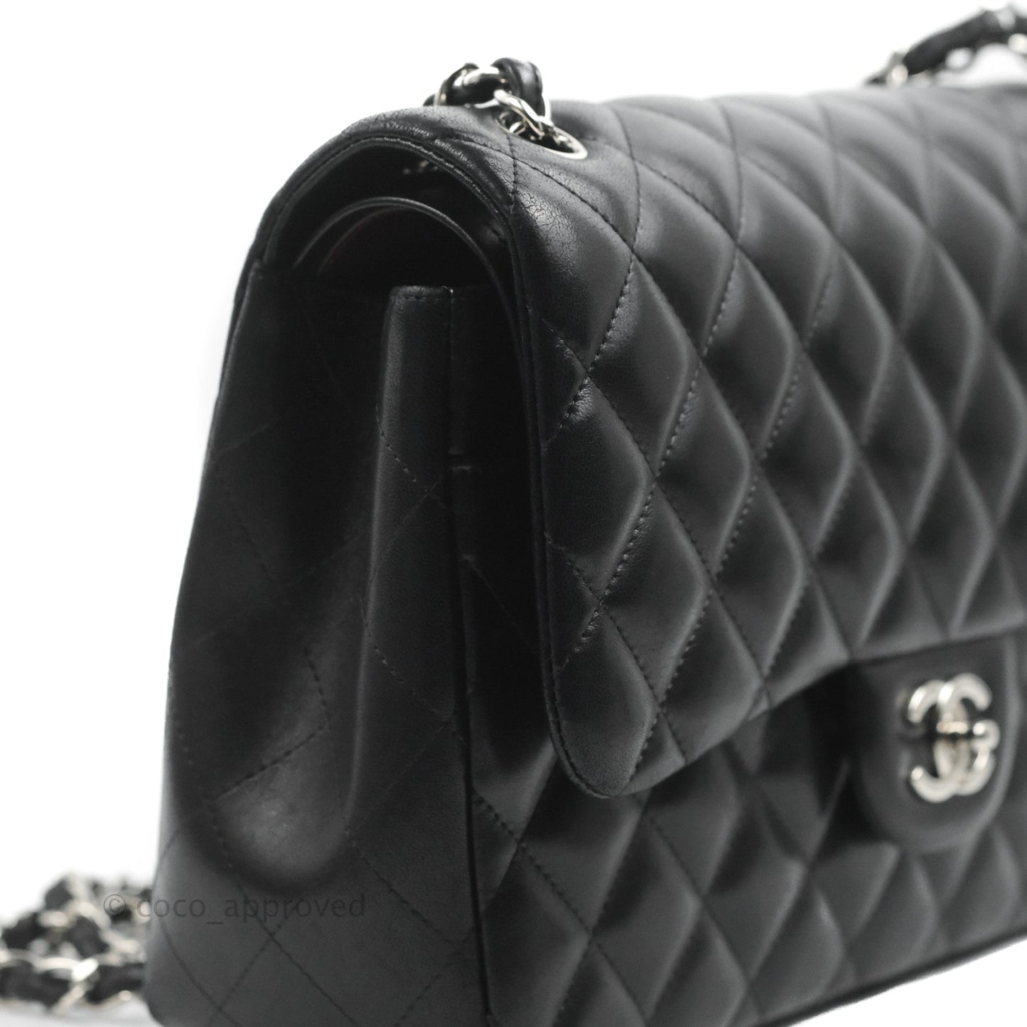 Chanel Jumbo Double Flap Black Lambskin Silver Hardware⁣⁣