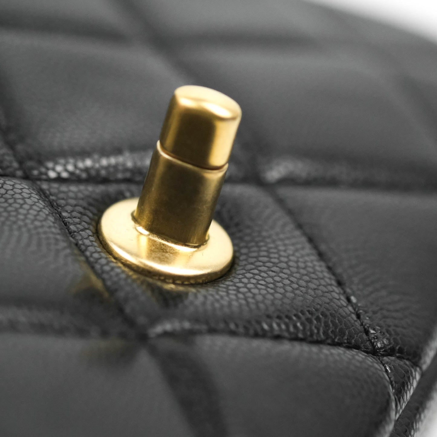 Chanel Small Flap with Coin Charm Black Caviar Aged Gold Hardware 22A