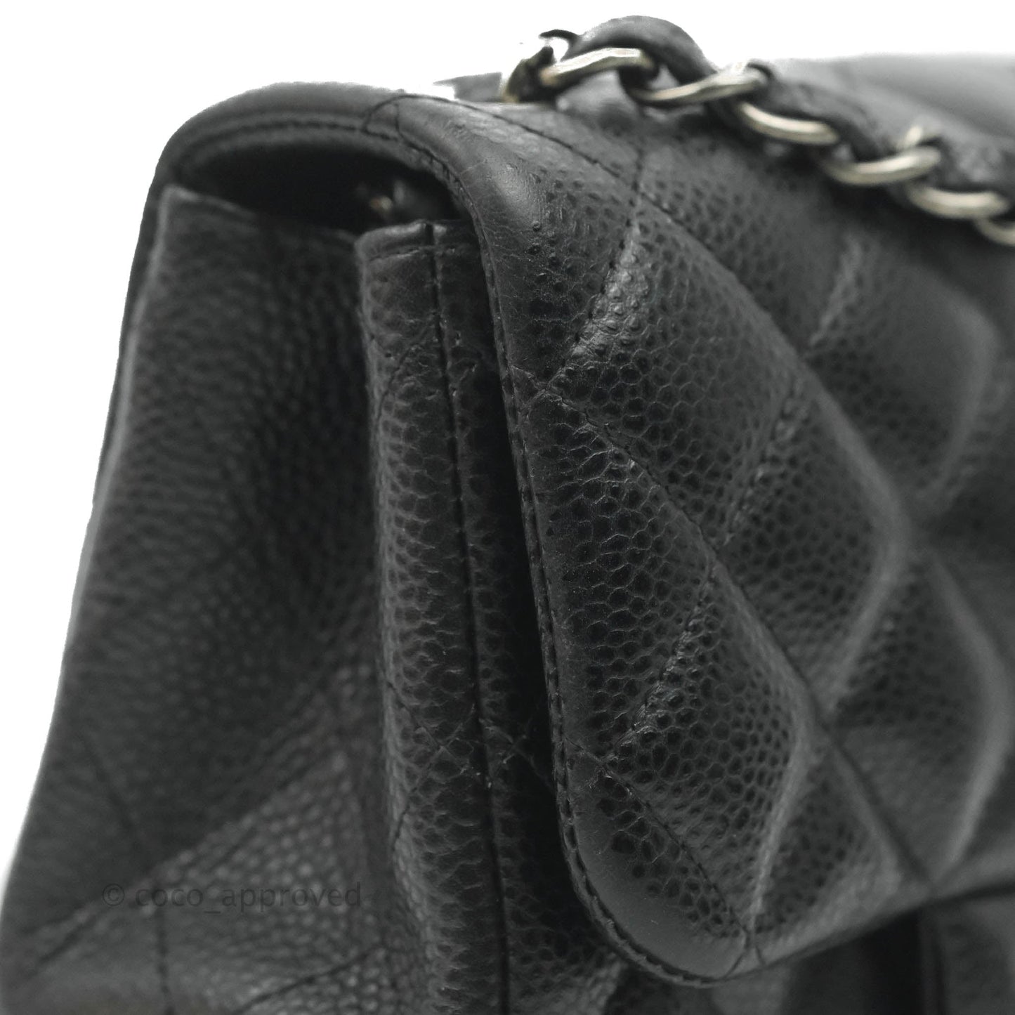 Chanel Mini Square Black Caviar Ruthenium Hardware
