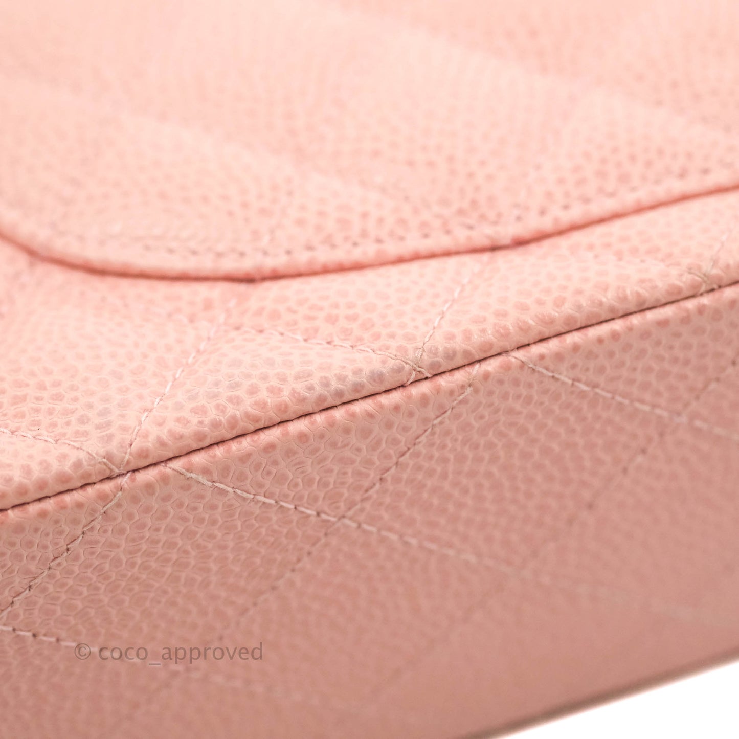Chanel Vintage Classic M/L Medium Flap Quilted Pink Caviar 24K Gold Hardware