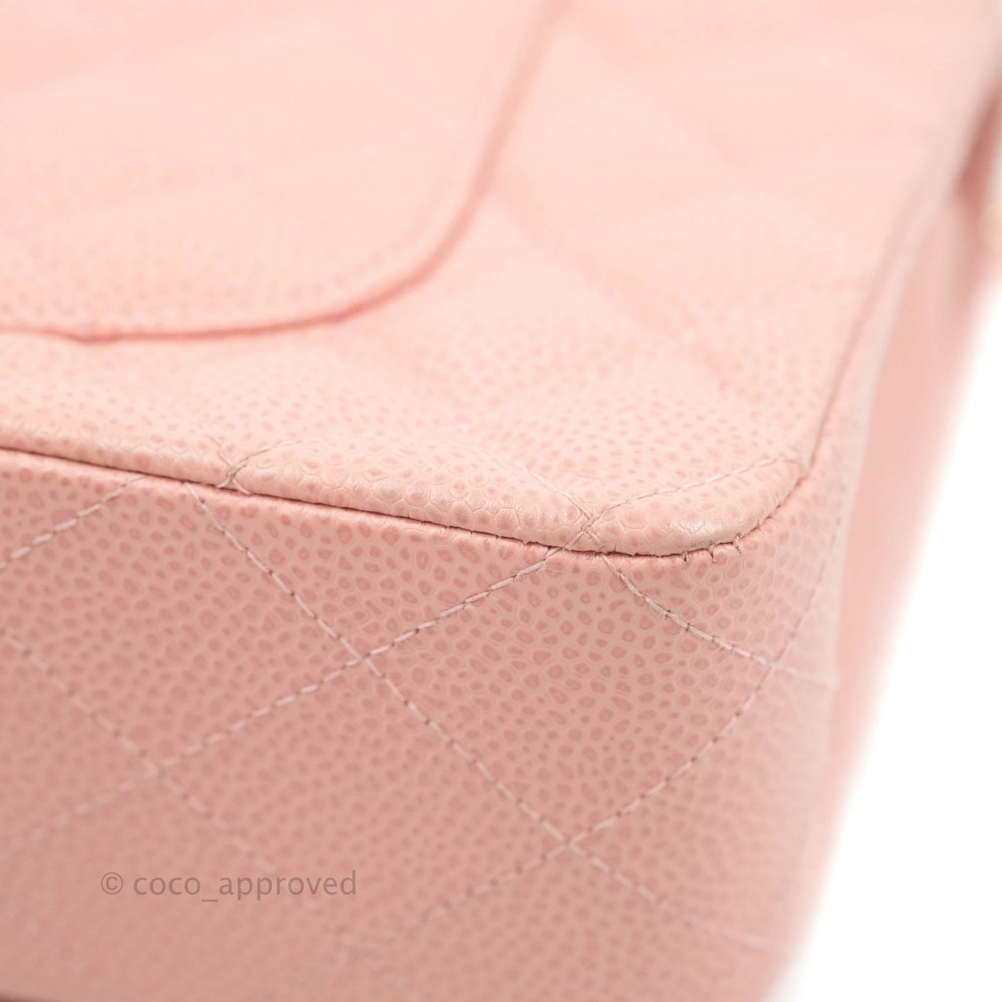 Chanel Vintage Classic M/L Medium Flap Quilted Pink Caviar 24K Gold Hardware