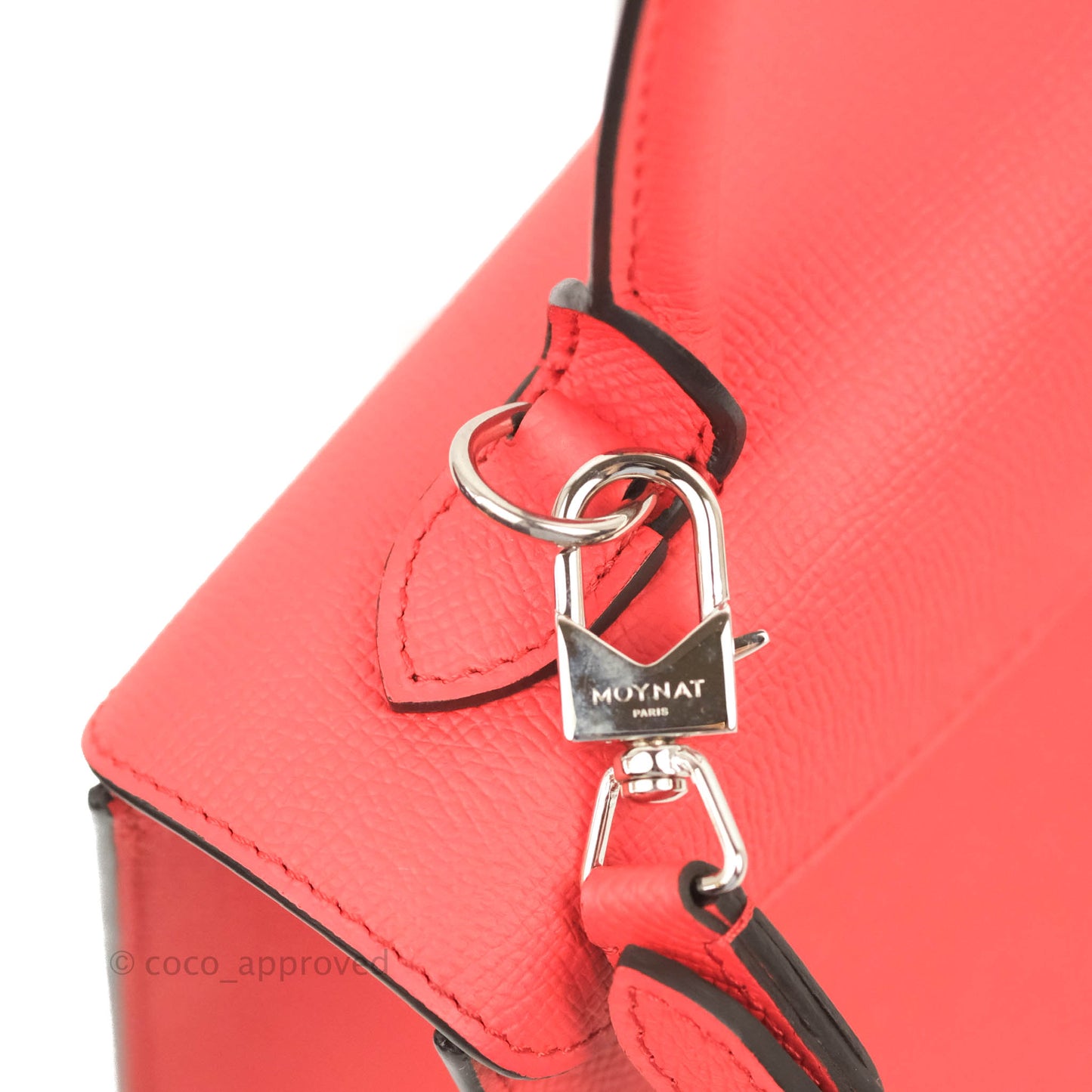 Moynat Gabrielle PM Bag Red Calfskin Silver Hardware