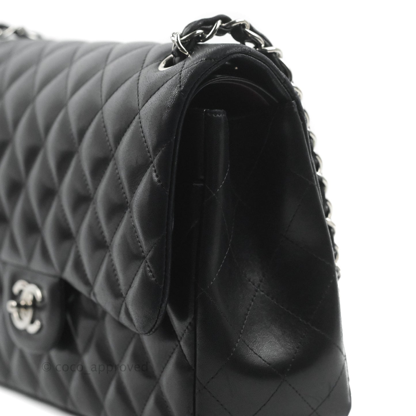 Chanel Jumbo Double Flap Black Lambskin Silver Hardware⁣⁣