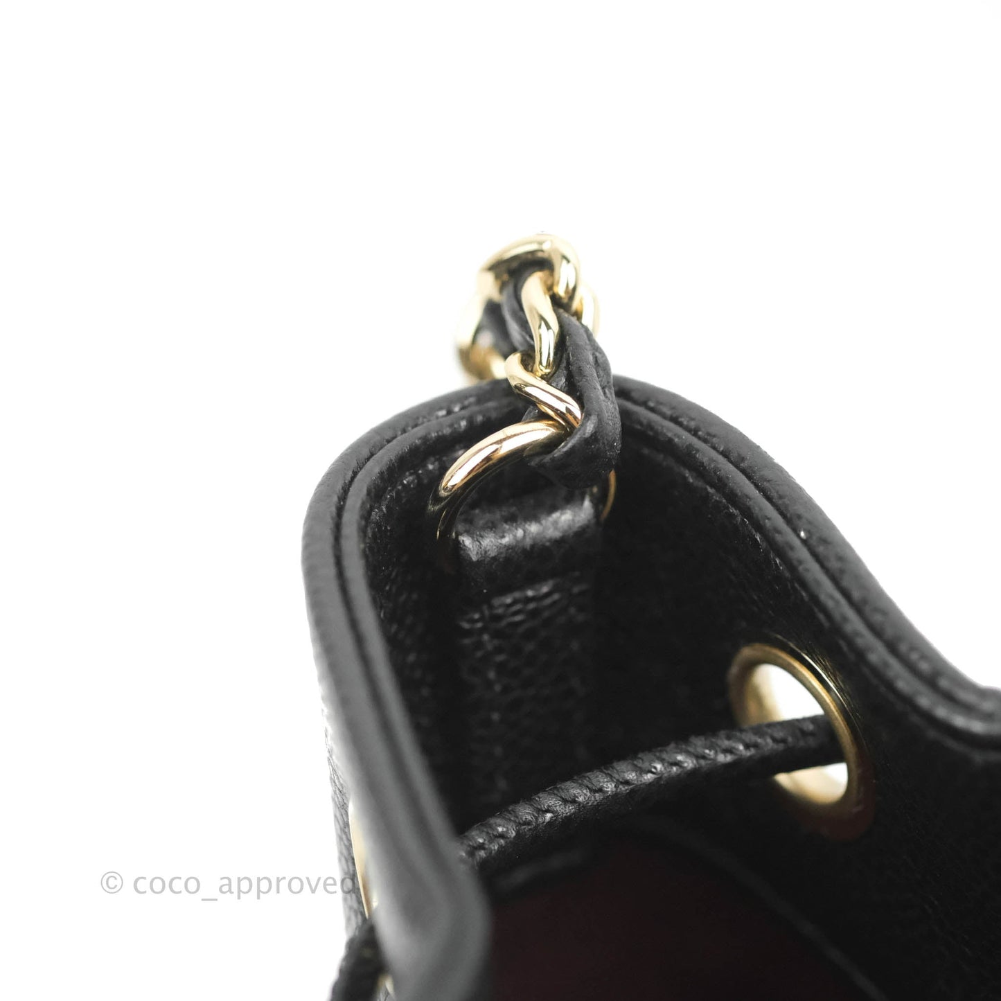 Chanel Caviar Quilted CC Pocket Bucket Bag Black Gold Hardware