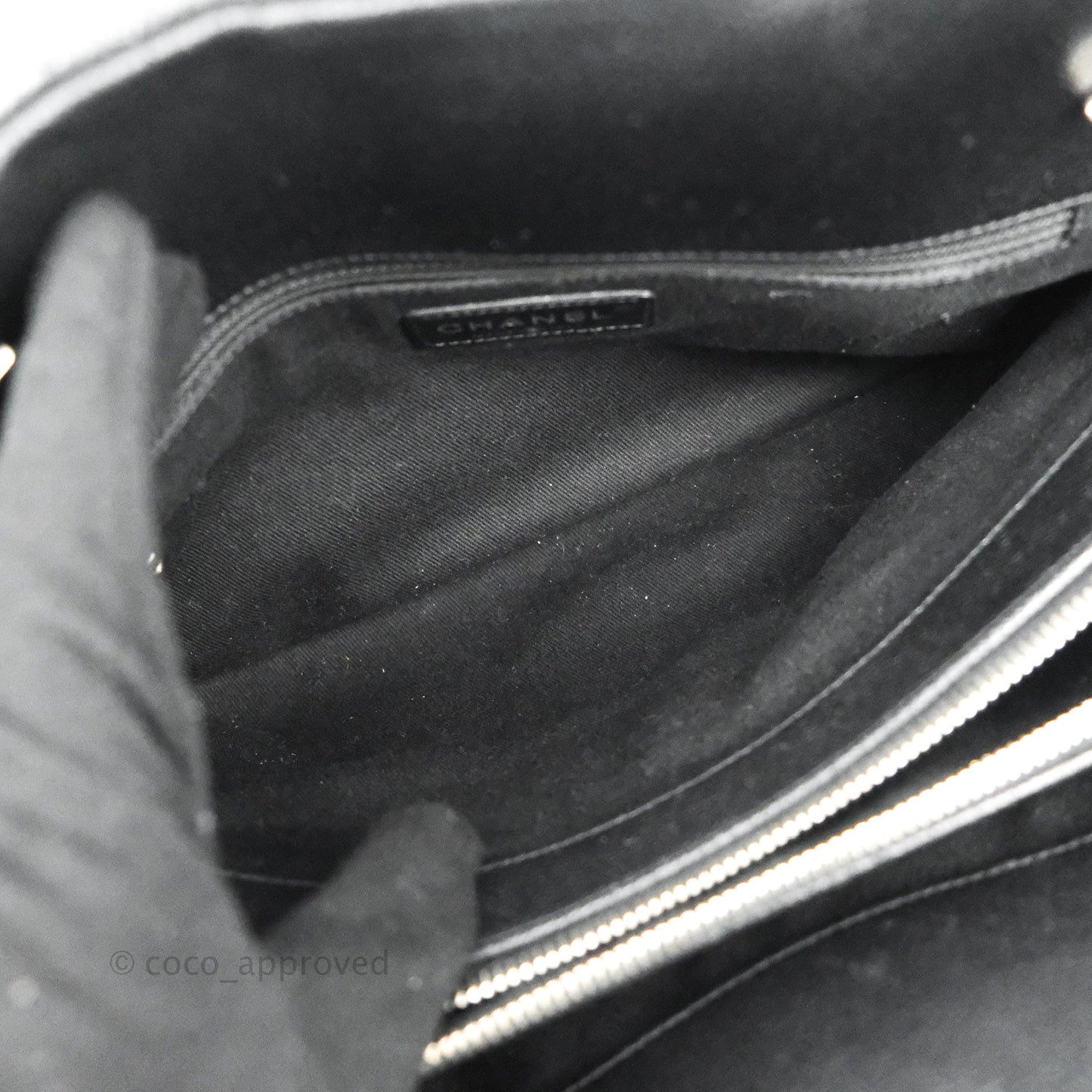 Chanel Quilted Caviar Leather Timeless CC Soft Shopping Tote Bag Black