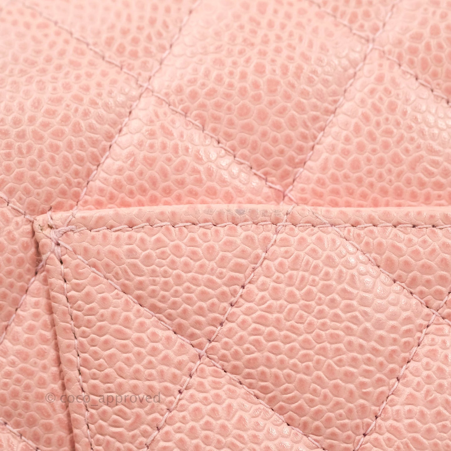 Chanel Vintage Classic M/L Medium Flap Quilted Pink Caviar 24K Gold Hardware