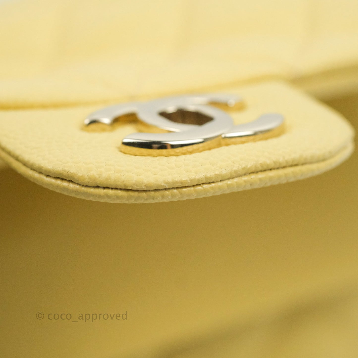 Chanel Classic Small S/M Quilted Flap Yellow Caviar Gold Hardware