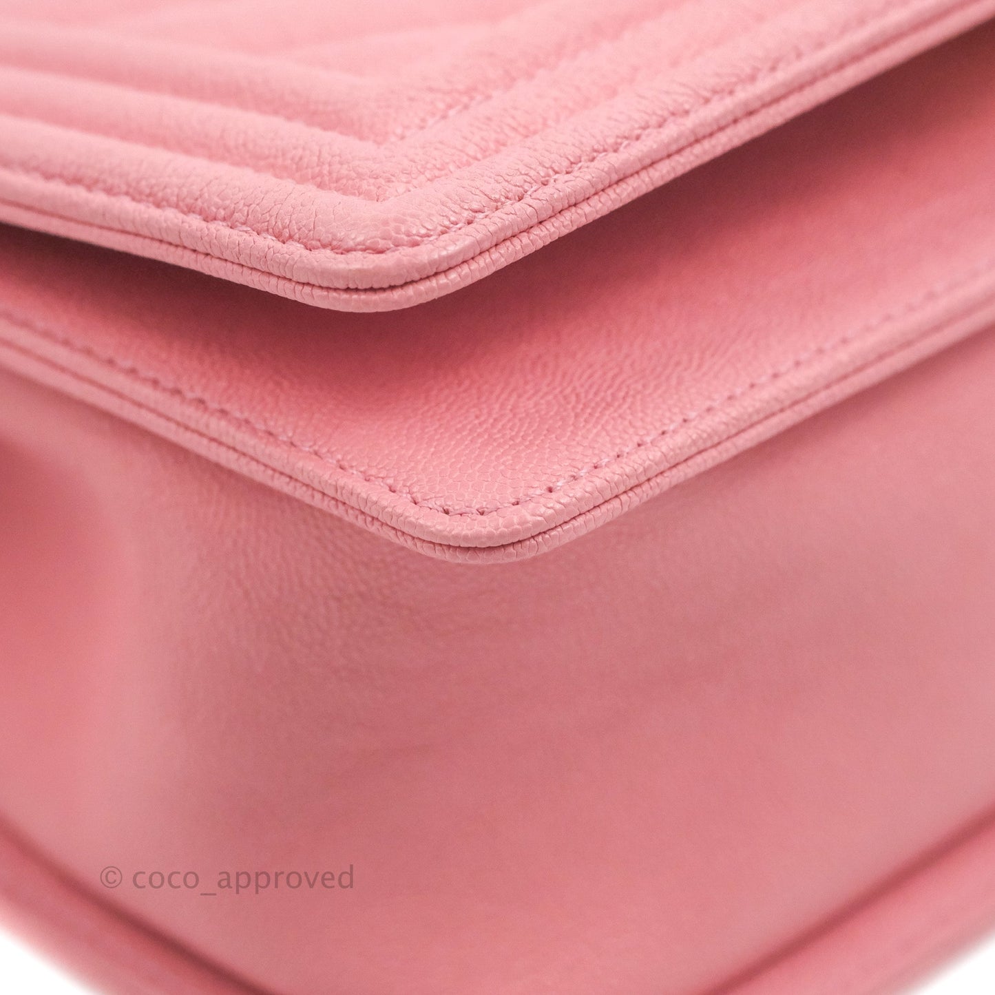 Chanel Quilted Medium Boy Rosy Pink Chevron Caviar Gold Hardware