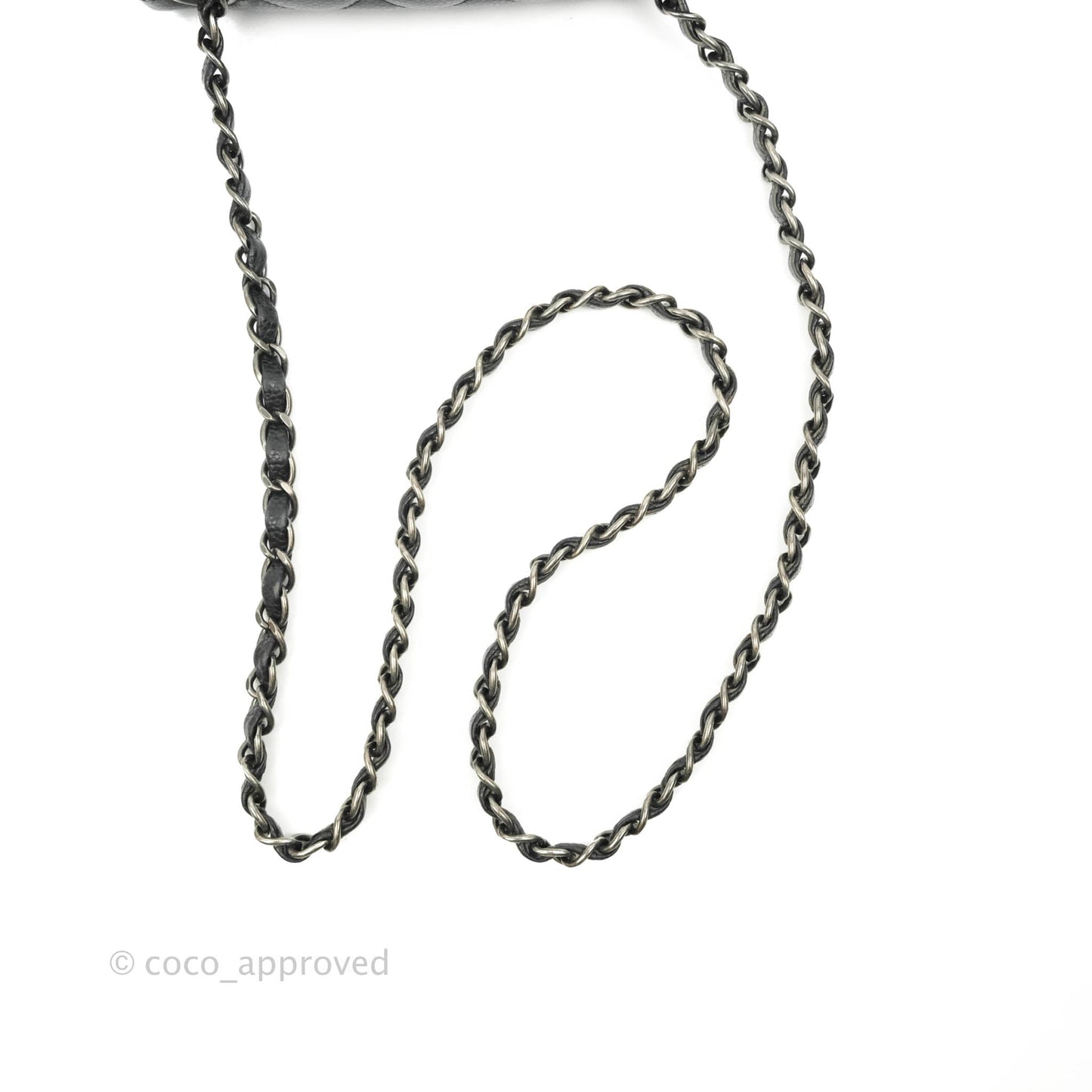 Chanel Mini Square Black Caviar Ruthenium Hardware