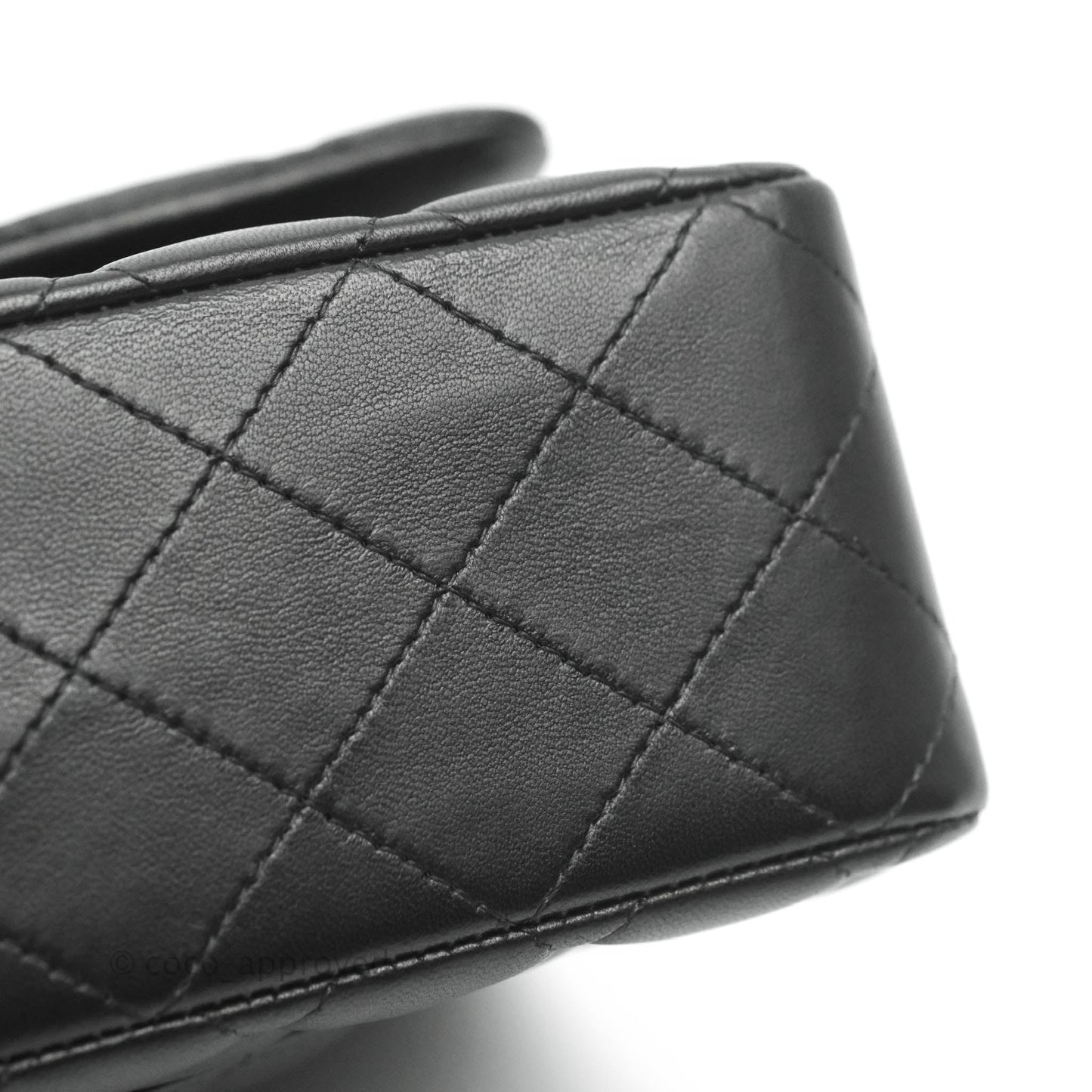 Chanel Classic M/L Medium Double Flap Black Lambskin Gold Hardware