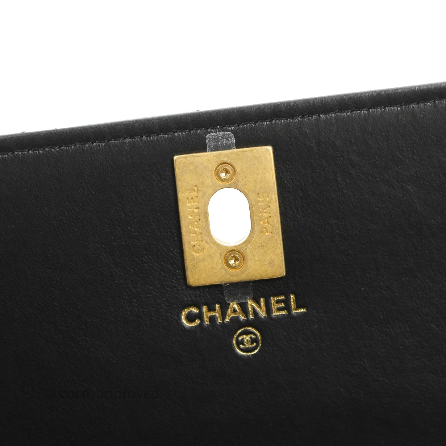 Chanel Quilted Wallet on Chain WOC Adjustable Chain Black Lambskin Aged Gold Hardware 22K