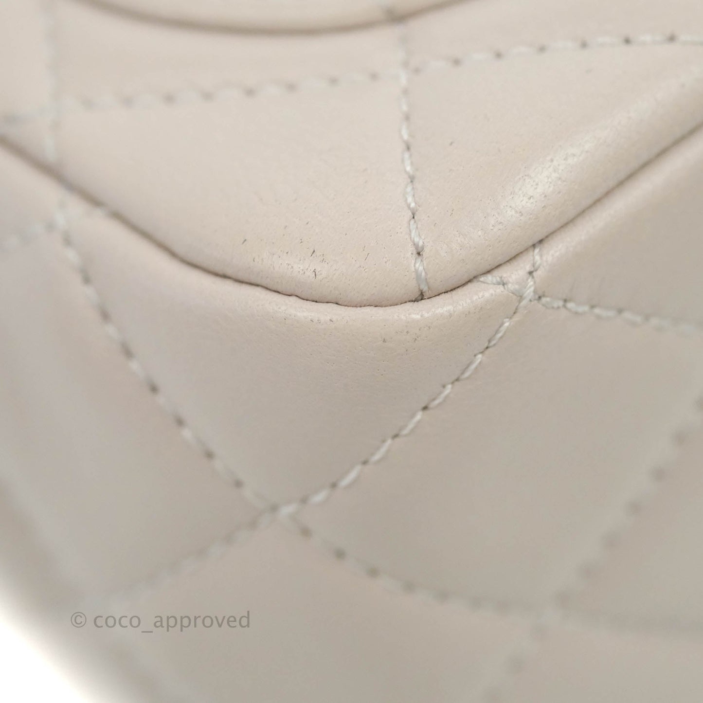 Chanel Mini Square Pearl Crush Quilted Pale Lilac Lambskin Gold Hardware