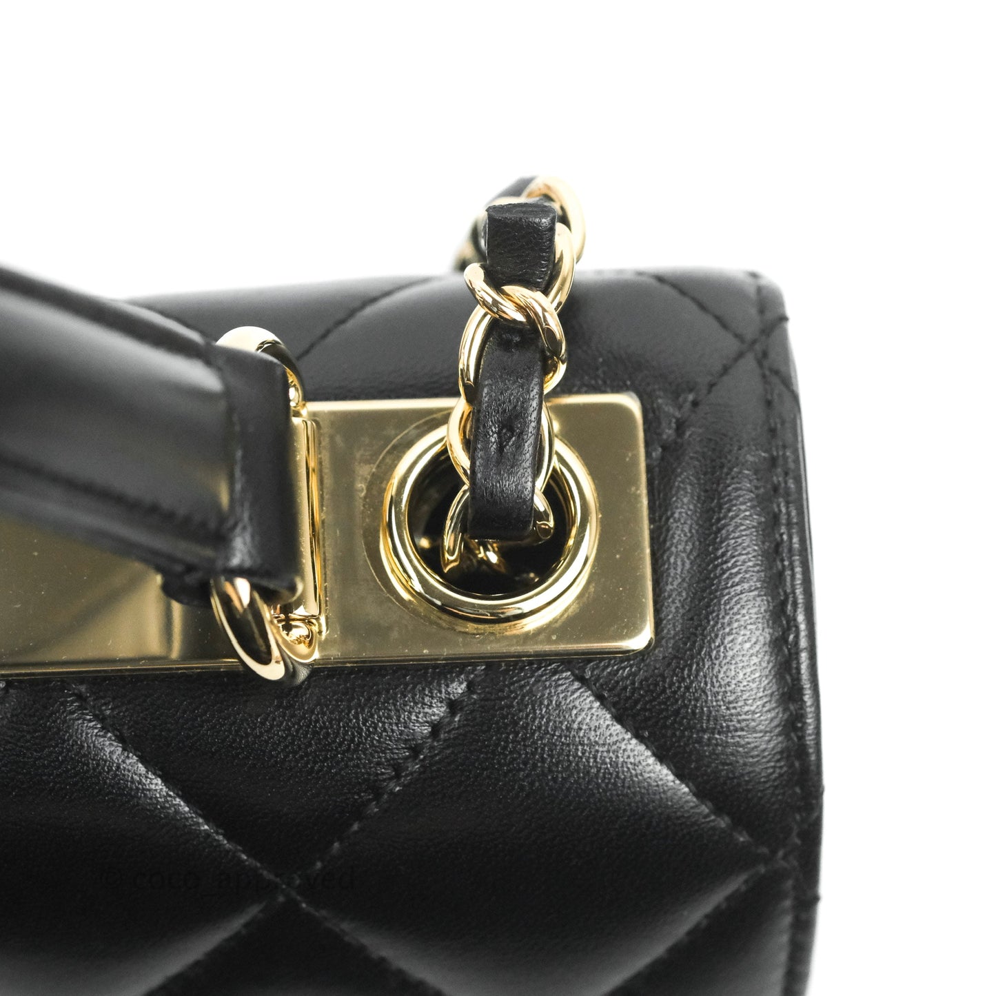 Chanel Small Trendy CC Black Lambskin Gold Hardware