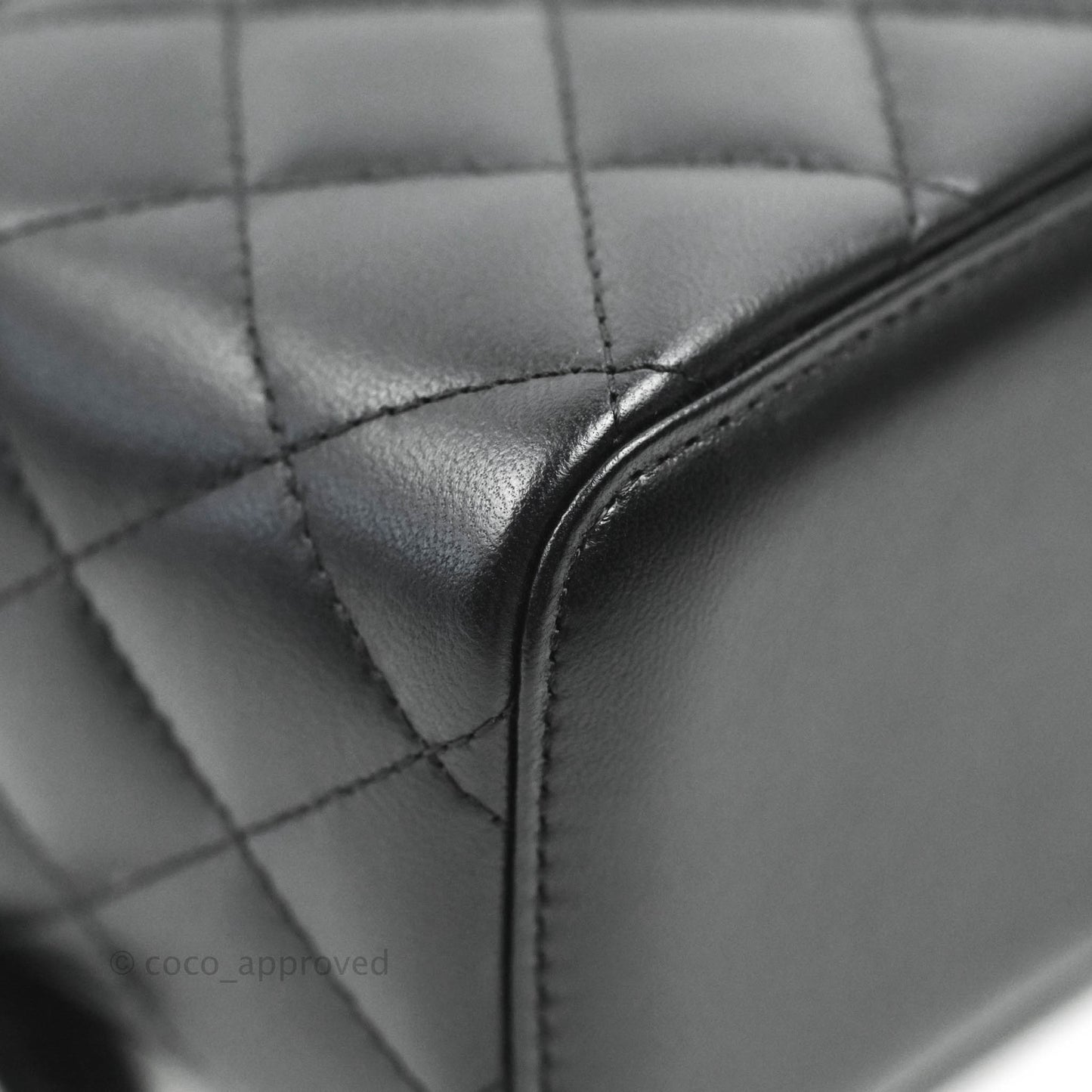 Chanel Vanity Rectangular Top Handle Black Lambskin Gold Hardware