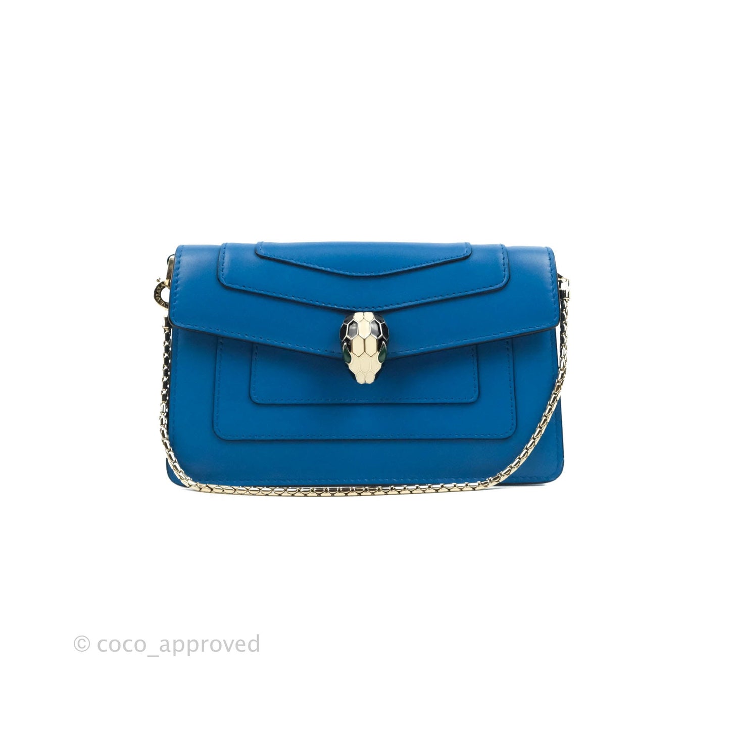 Bvlgari Serpenti Forever Mini Bag in Blue Gold Hardware