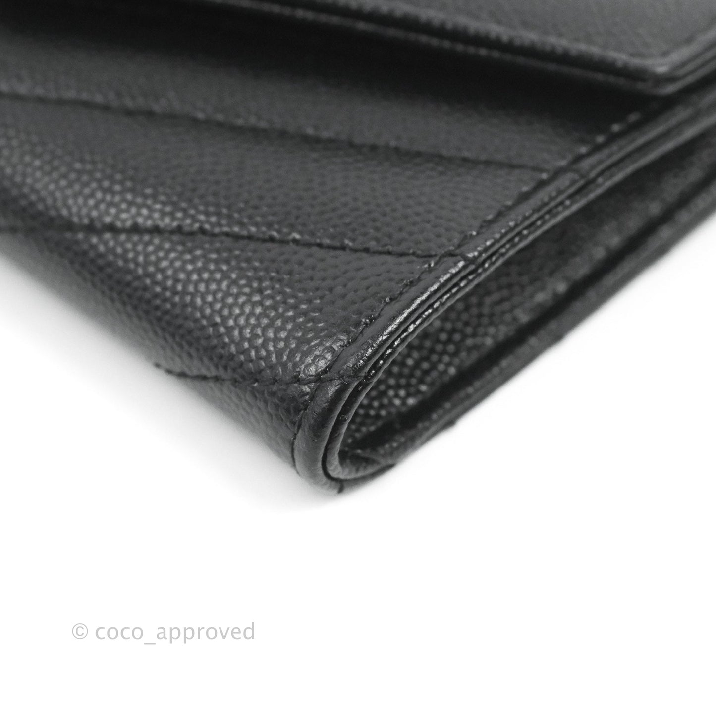 Saint Laurent Monogramme Envelope Wallet Black Grained Calfskin Gold Hardware