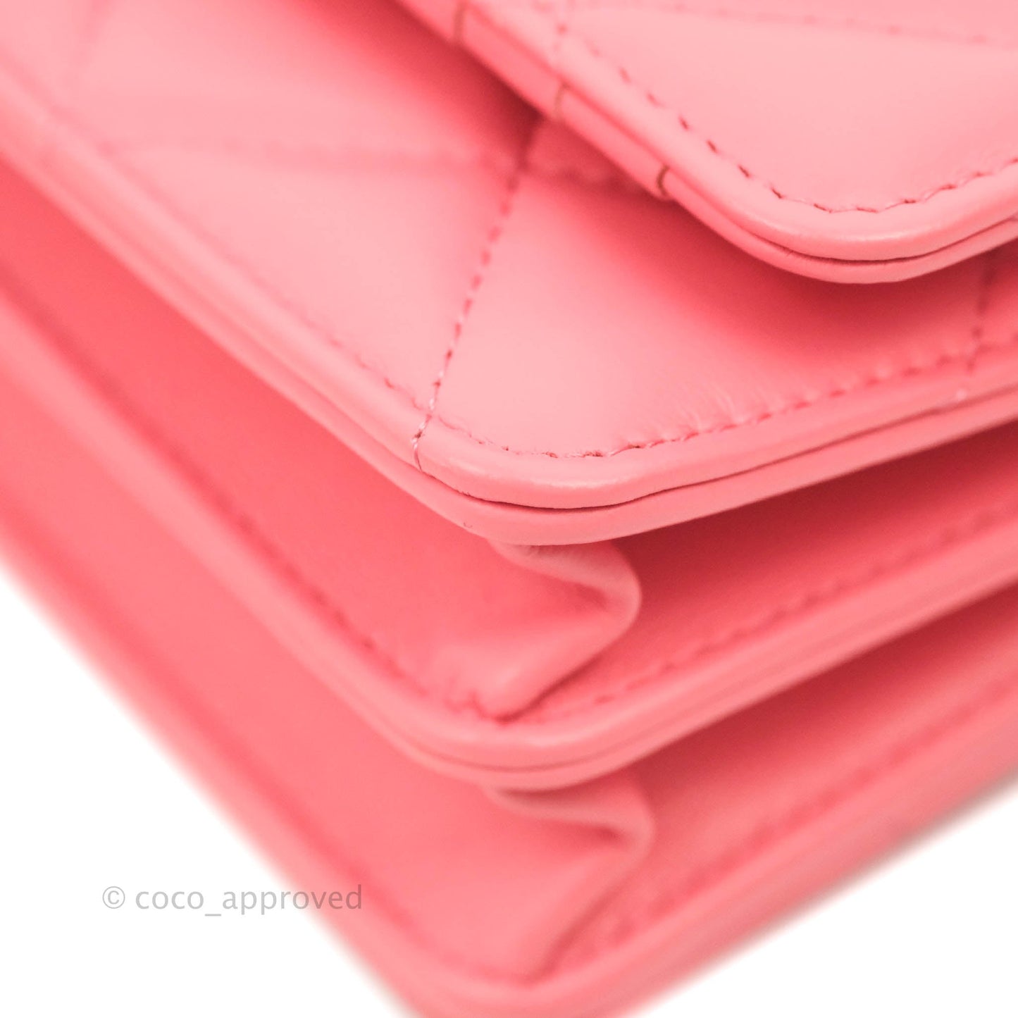 Chanel Clutch with Chain Pink Lambskin Enamel Gold Hardware