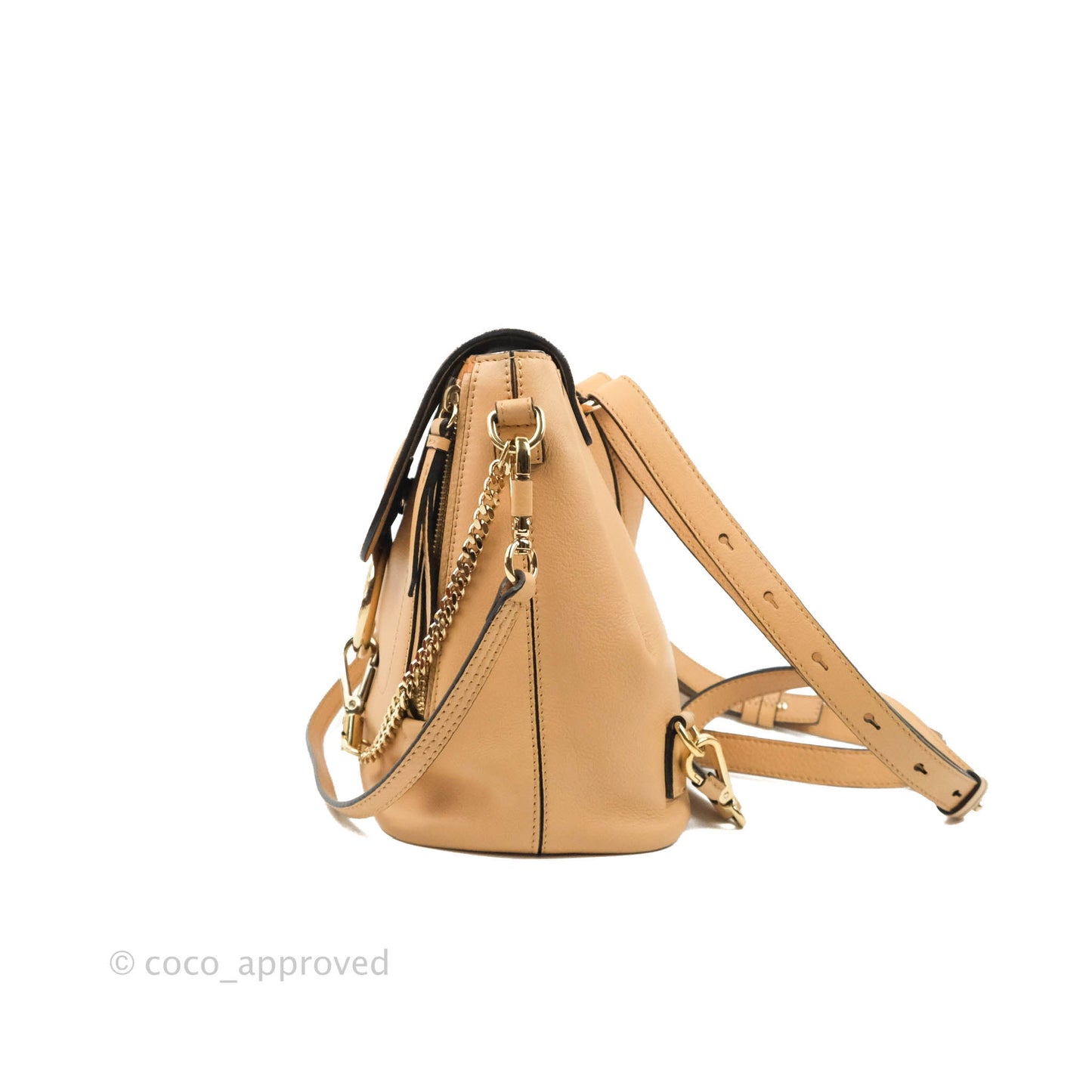 Chloe Small Faye Backpack Suede Calfskin Gold Hardware Blush Nude