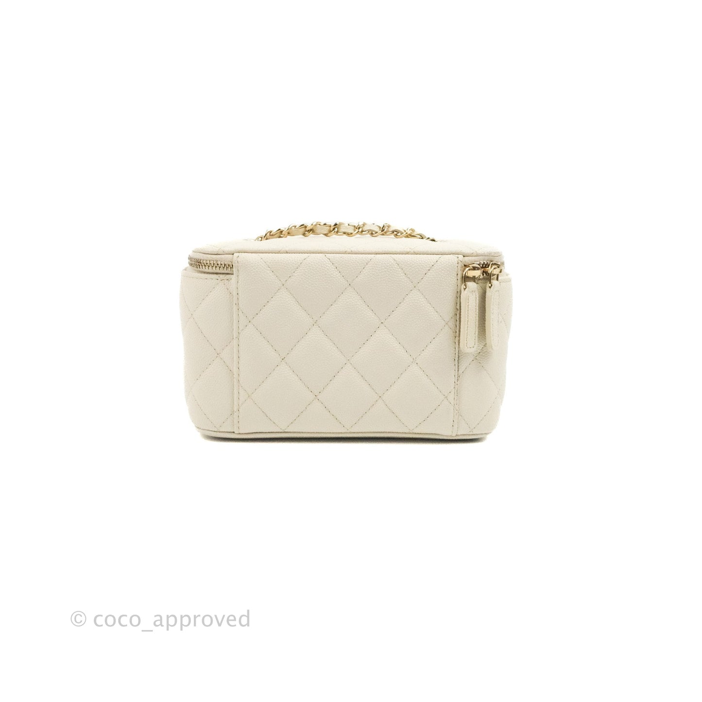 Chanel Classic Vanity with Chain Ivory Caviar Gold Hardware