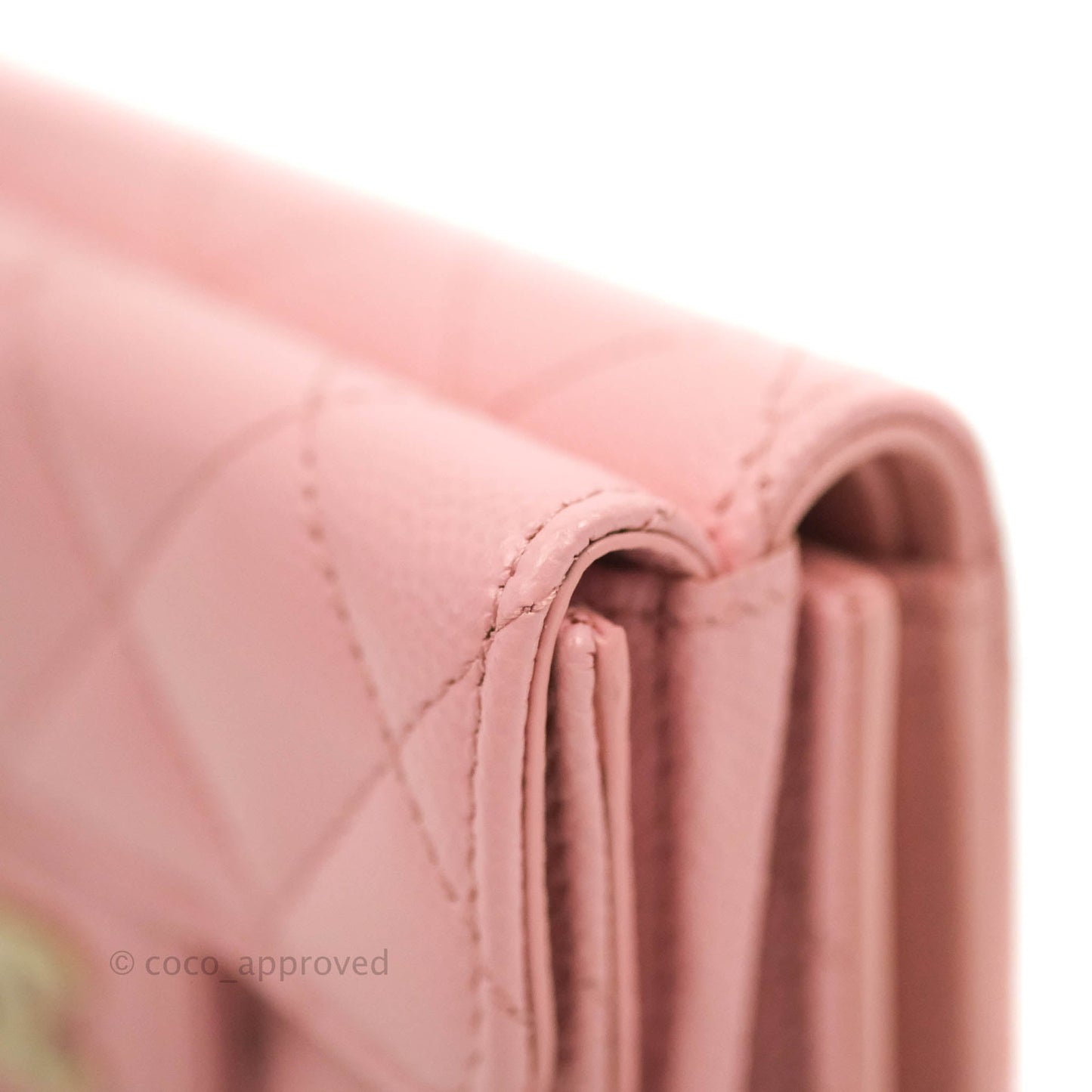 Chanel Quilted Small Classic Flap Trifold Wallet Pink Caviar Gold Hardware