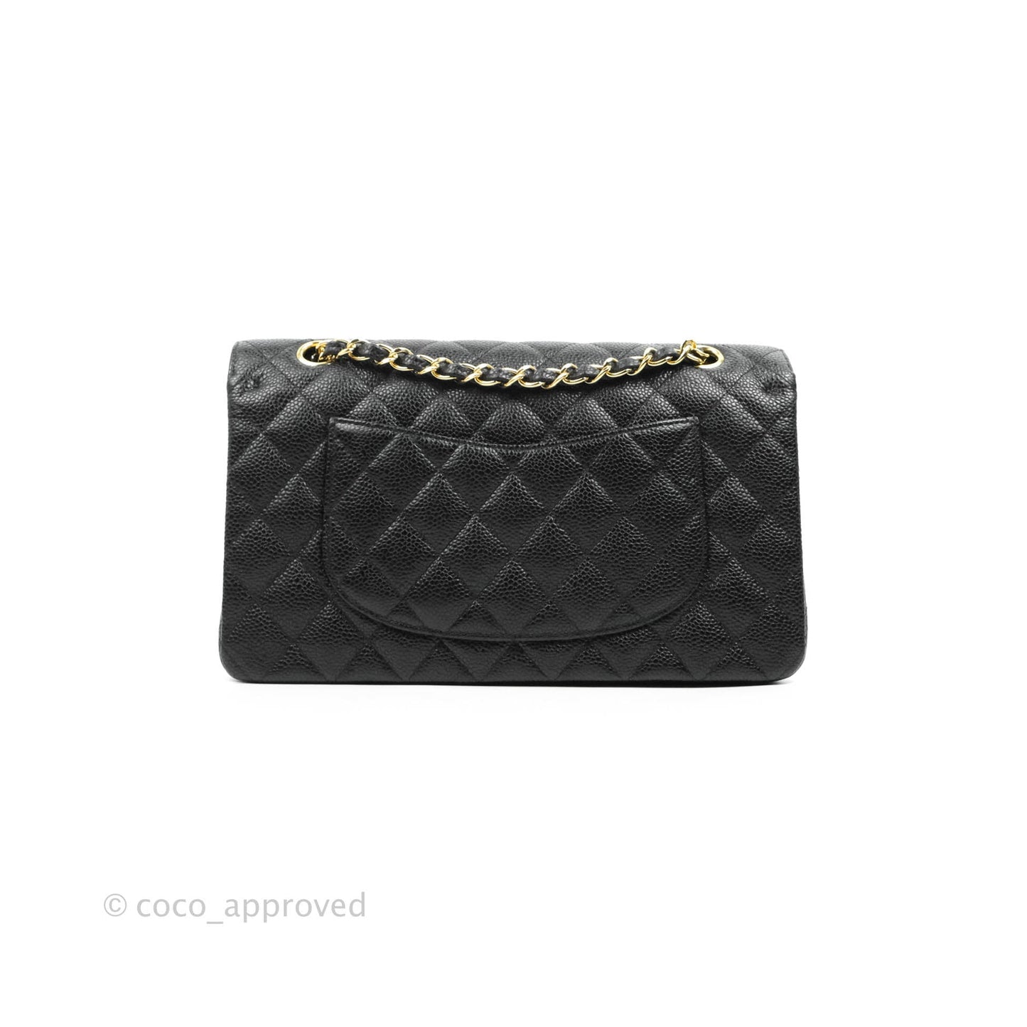 Chanel Classic M/L Medium Double Flap Black Caviar 24k Gold Hardware