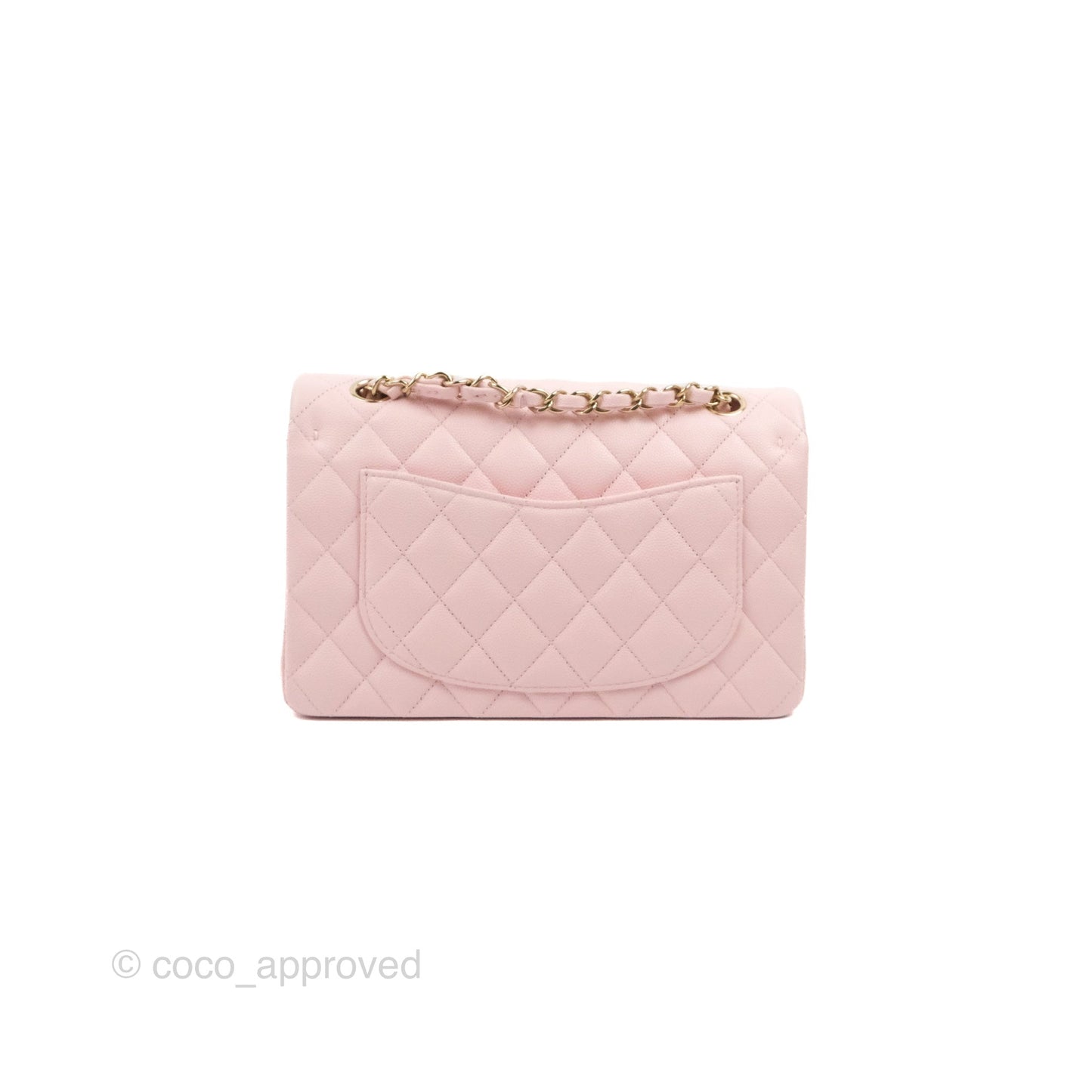 Chanel Small S/M Classic Quilted Flap Pink Caviar Gold Hardware 22S