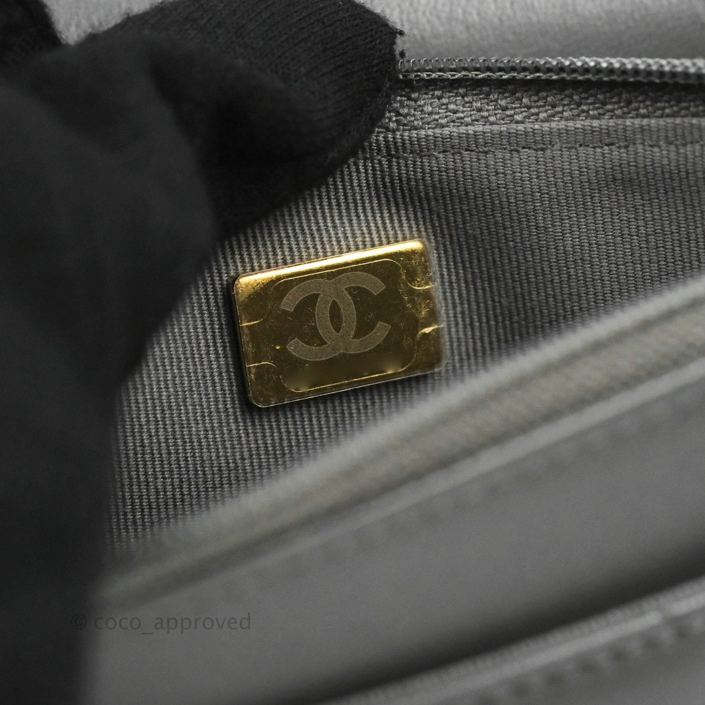 Chanel 19 Wallet on Chain WOC Dark Grey Lambskin Mixed Hardware