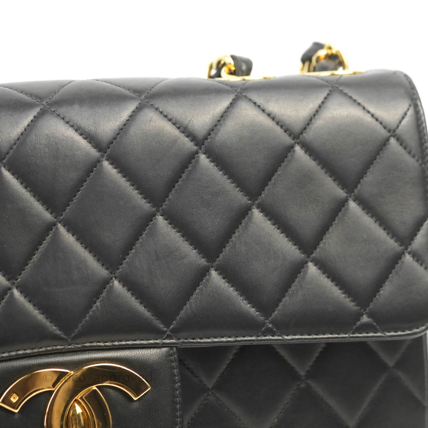 Chanel Vintage Jumbo Single Flap Black Lambskin 24K Gold Hardware