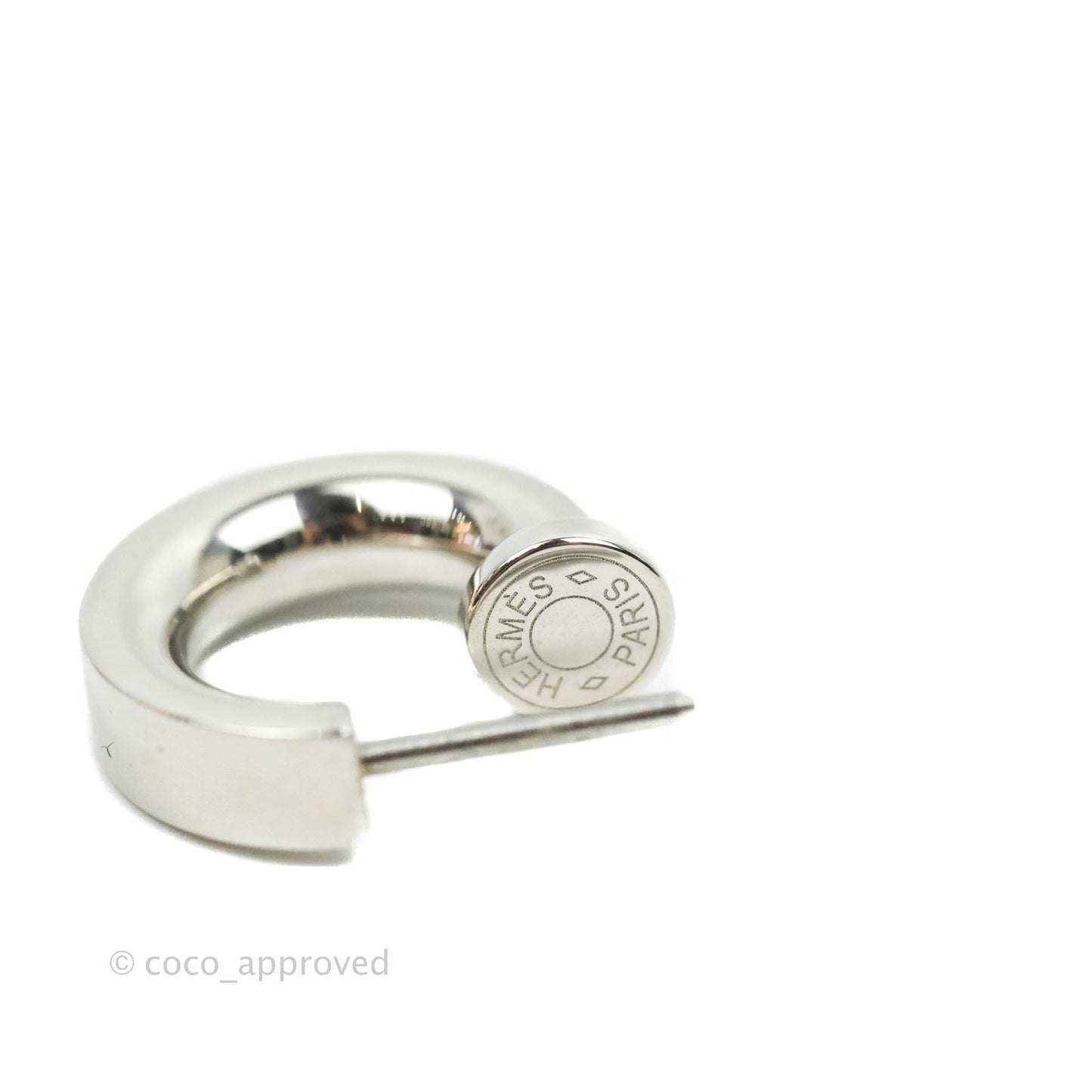 Hermès O'Kelly Earrings Pink Swift Palladium Hardware
