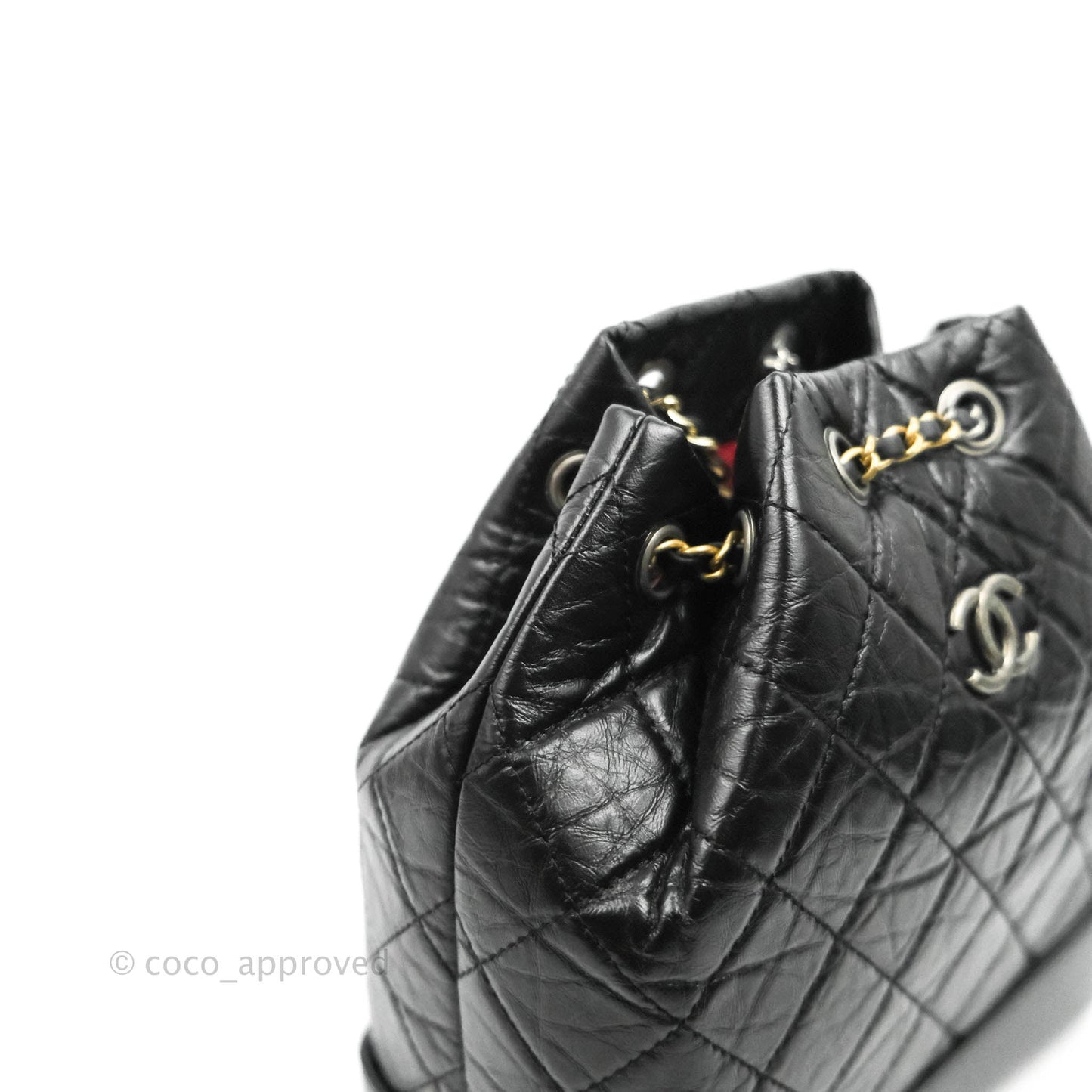 Chanel Small Gabrielle Backpack Black Aged Calfskin