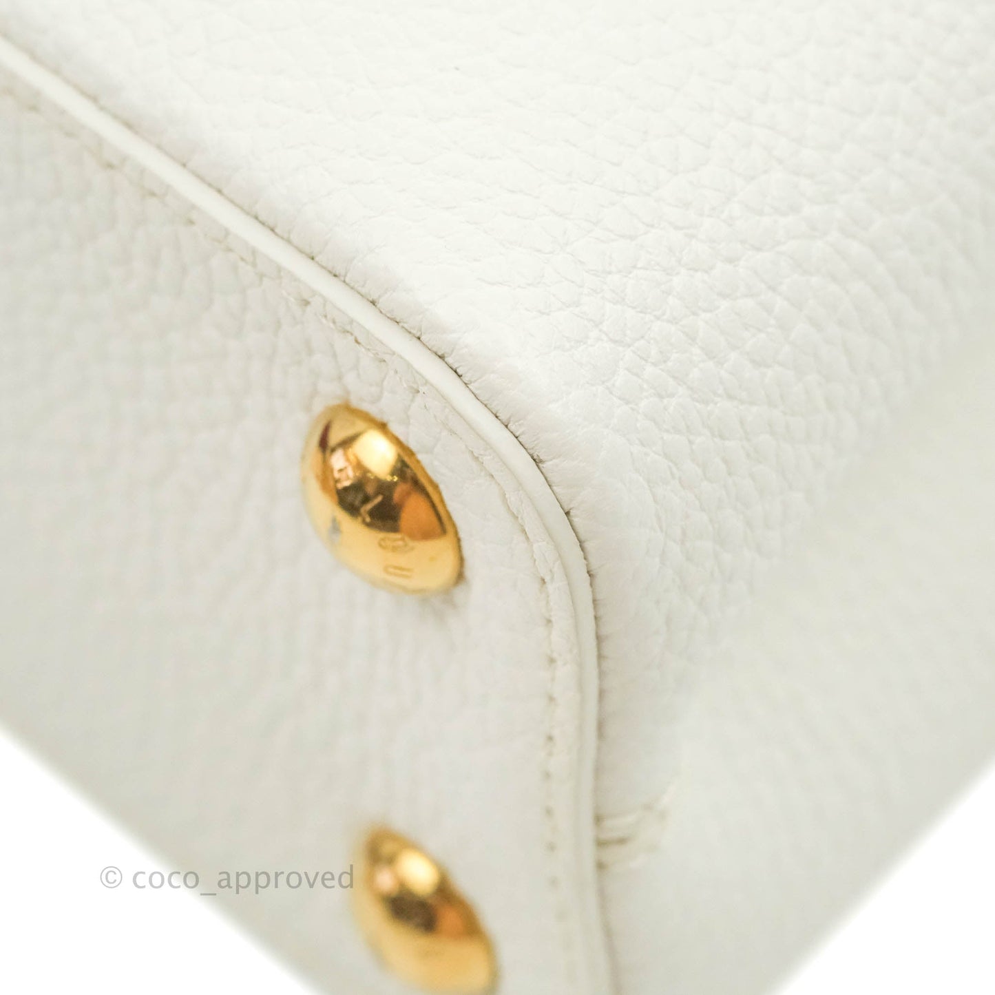 Louis Vuitton Taurillon Capucines BB Snow