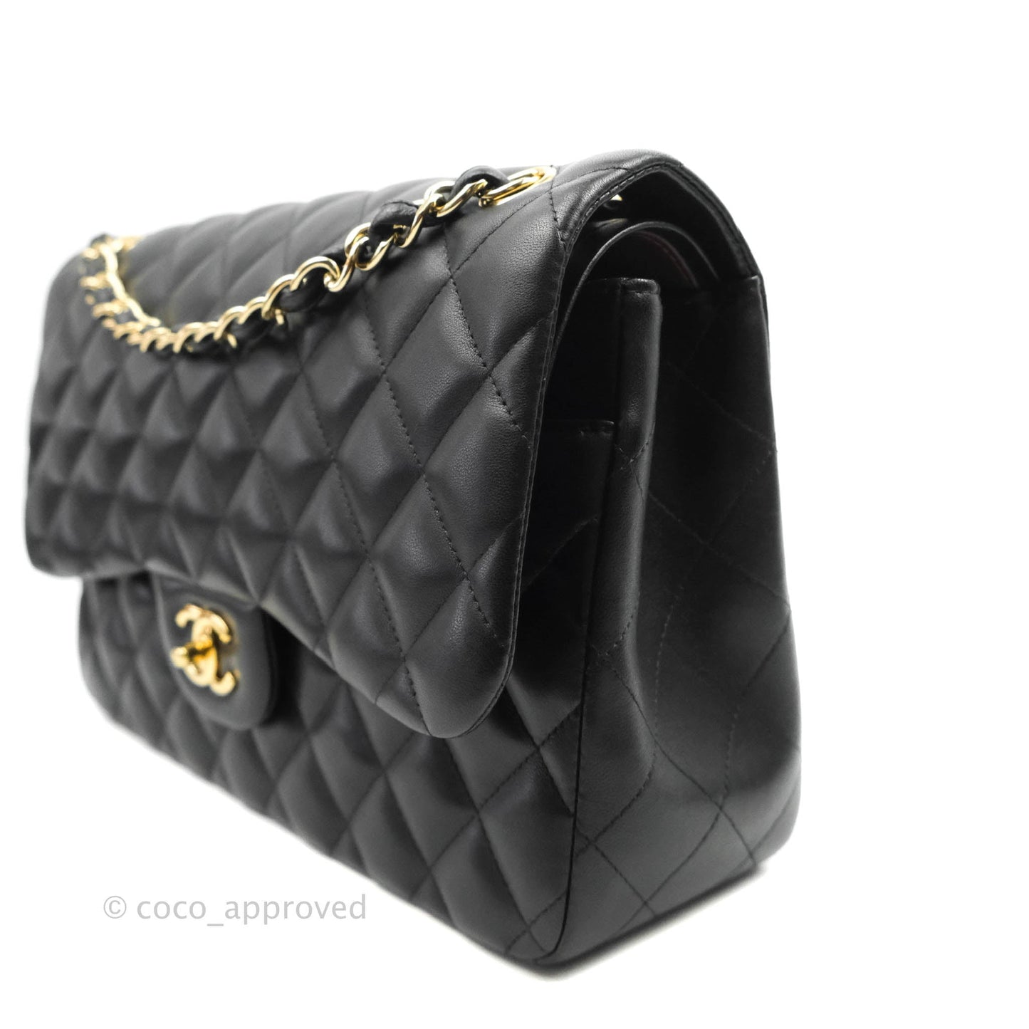 Chanel Jumbo Double Flap Black Lambskin Gold Hardware